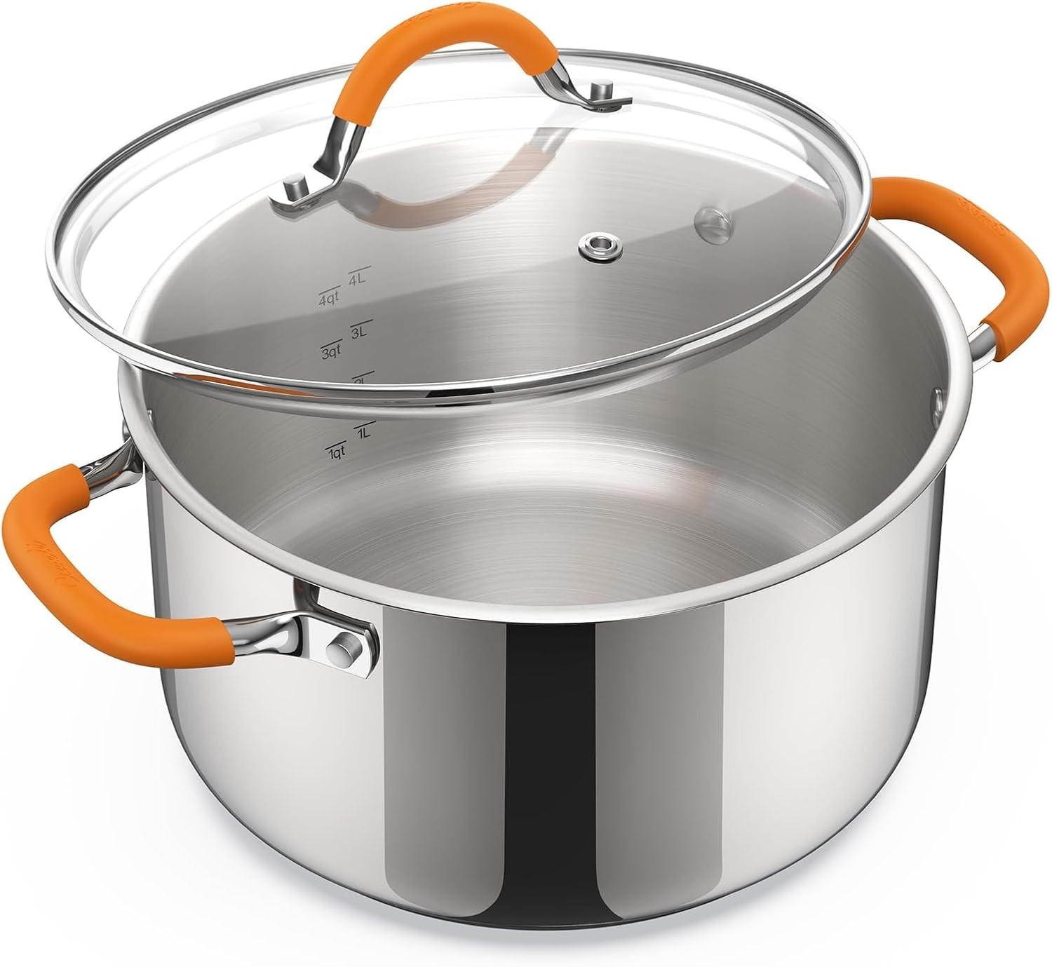Ciwete 5.2QT Stainless Steel Stock Pot, Heavy-Duty Bottom Induction(open Box)