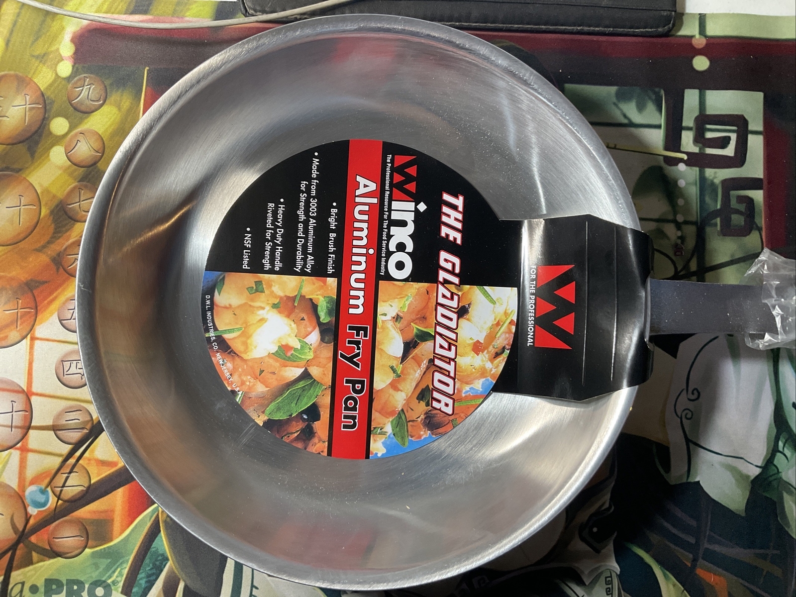 Winco COMMERCIAL Gladiator Aluminum Natural Finish Frying Pan 10″ NSF NEW