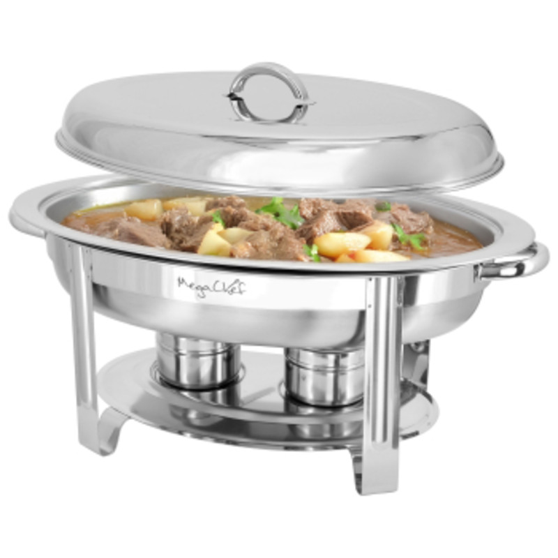 Megachef 5.8 Quart Stainless Steel Oval Professional Chafing Dish/Food Warmer/B