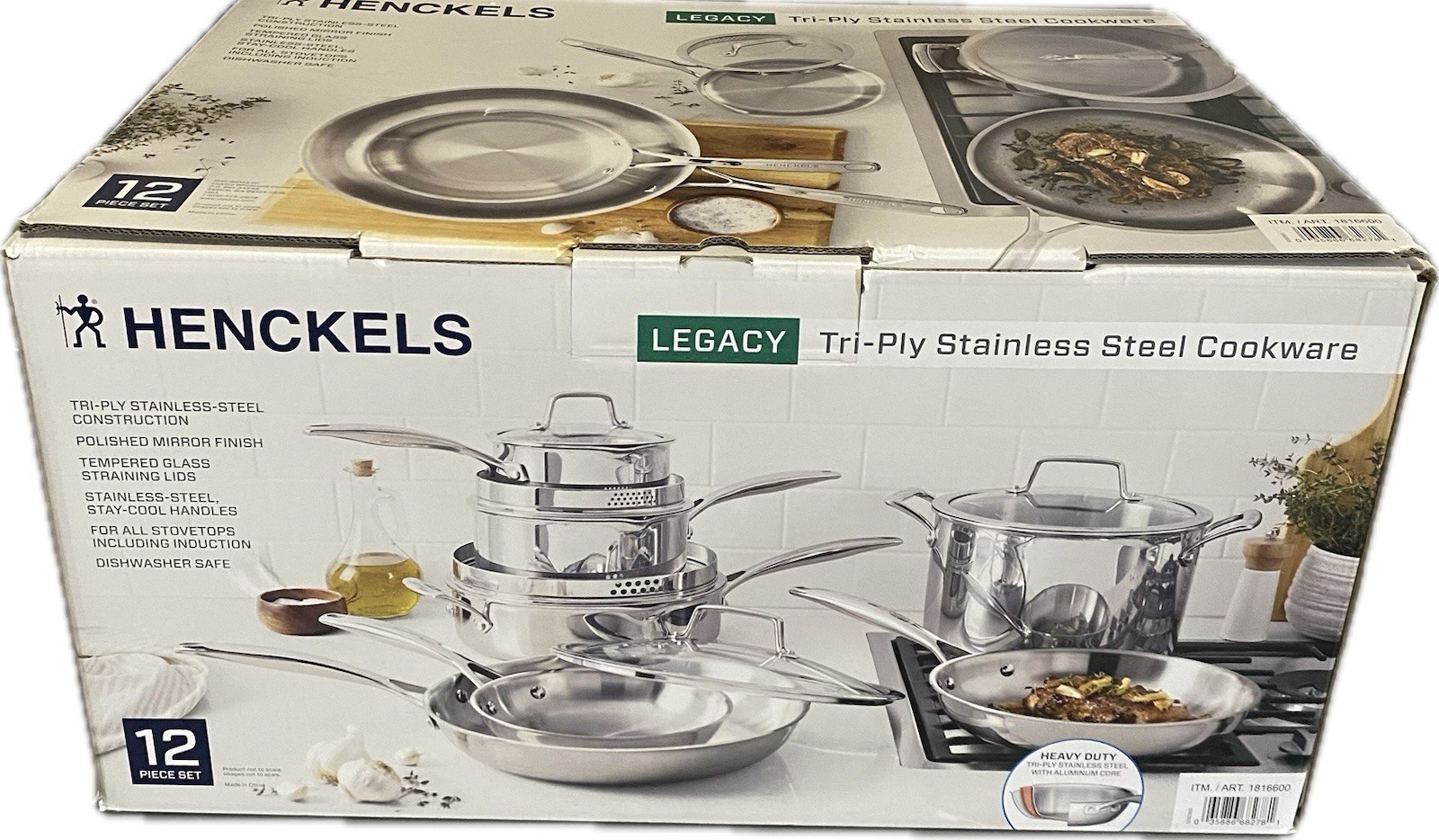 Henckels Legacy Tri-Ply Clad 12 Piece Stainless Steel Cookware Set 1816600