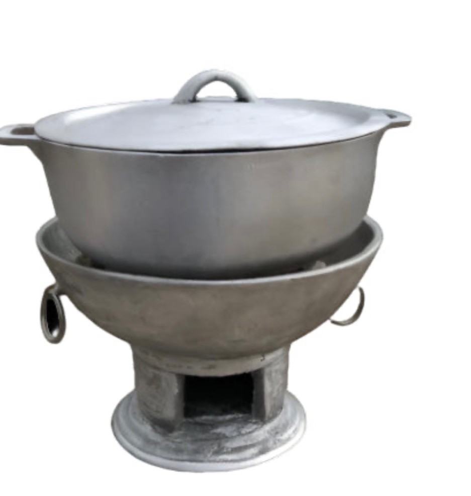 Jamaican Cast Iron Traditional Dutch Pot Dutchie (10”)and Stove Set Handcrafted