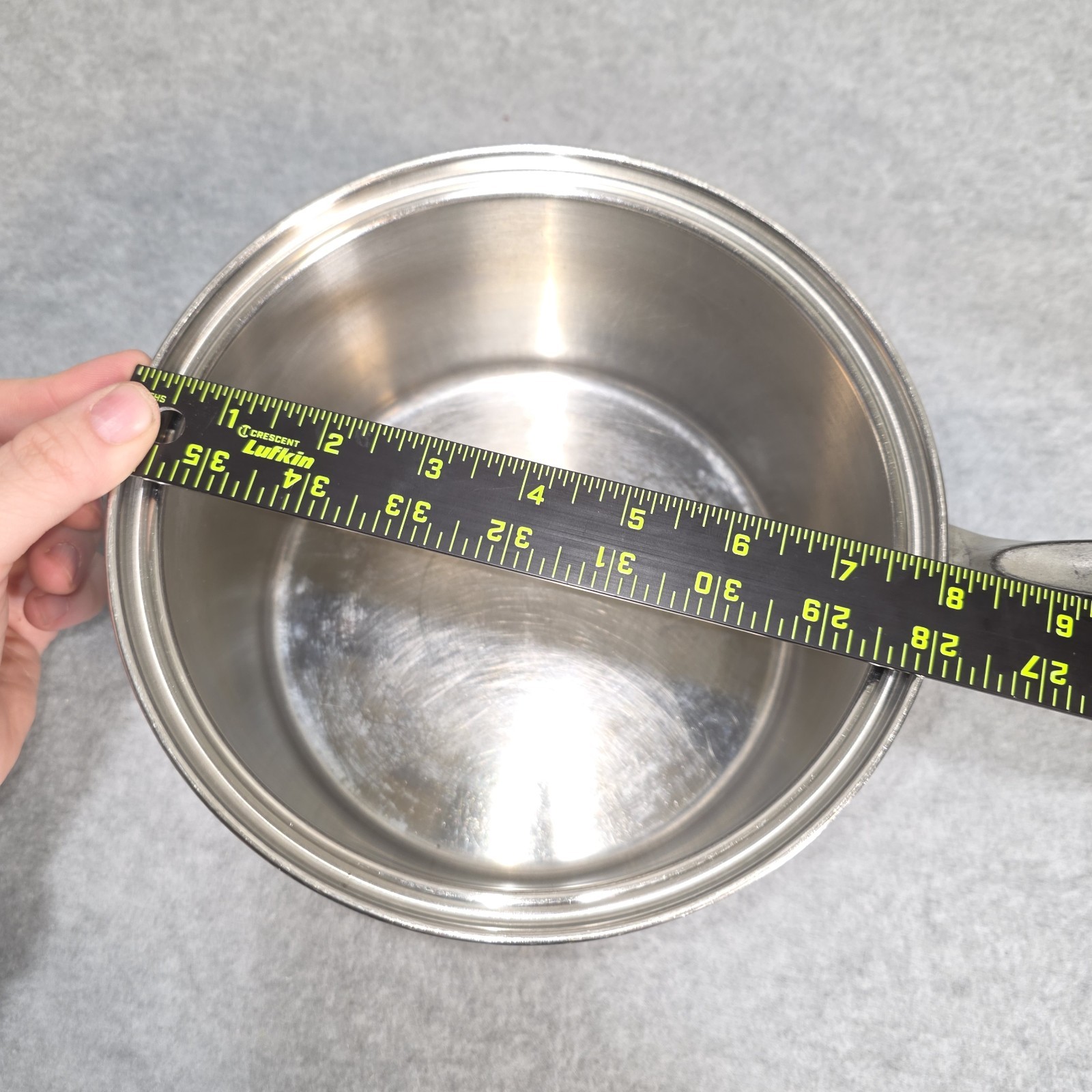 Permanent Stainless Steel 8″ Multi Core Sauce Pan/Lid 5 Ply USA Induction