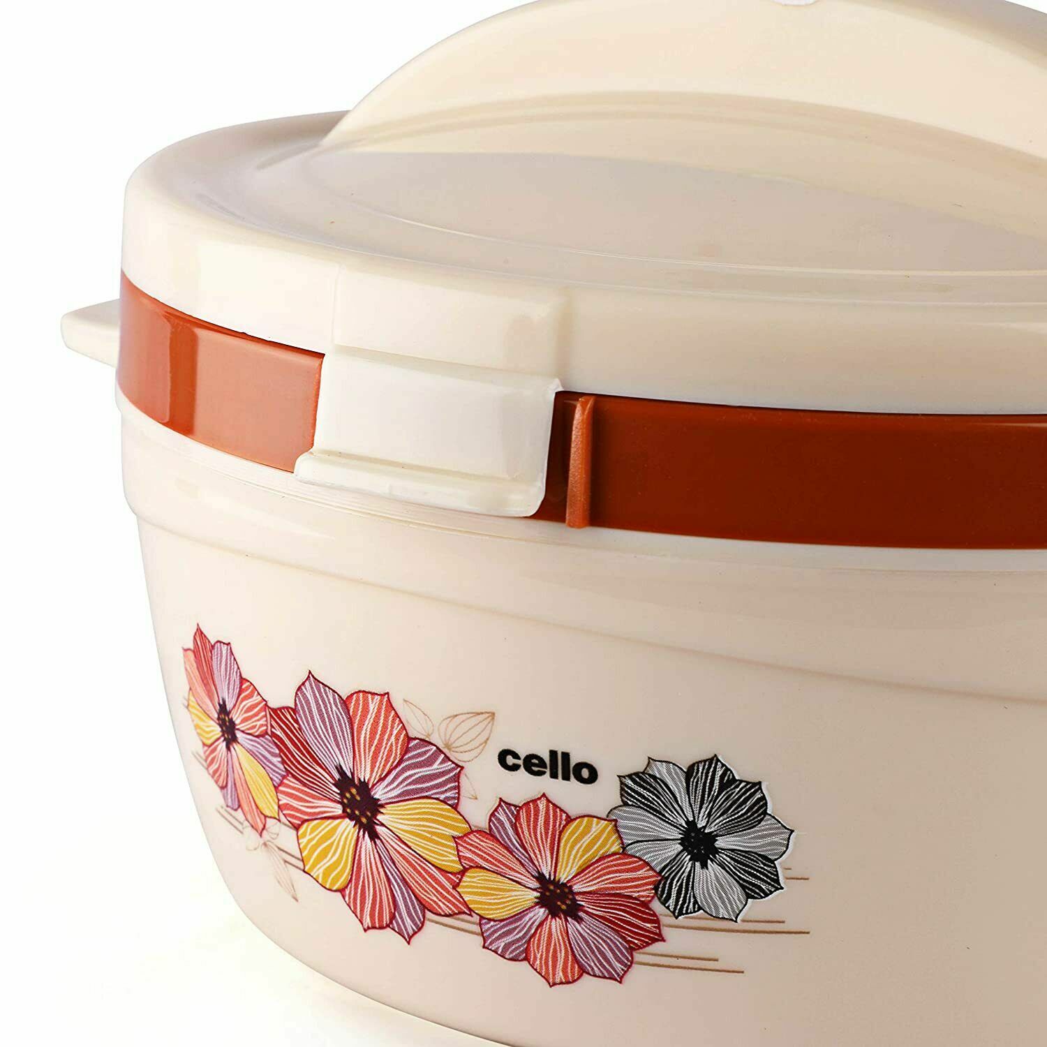 Top Plastic Casserole with Lid, 1.5 Liters, Ivory/Brown