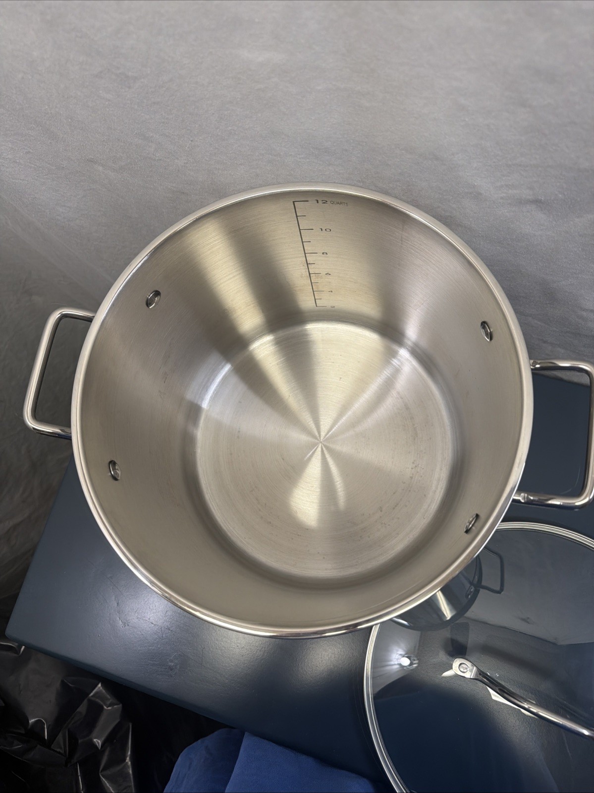 LNT Home Professional 12 Quart Stockpot Stainless Steel With Glass Lid