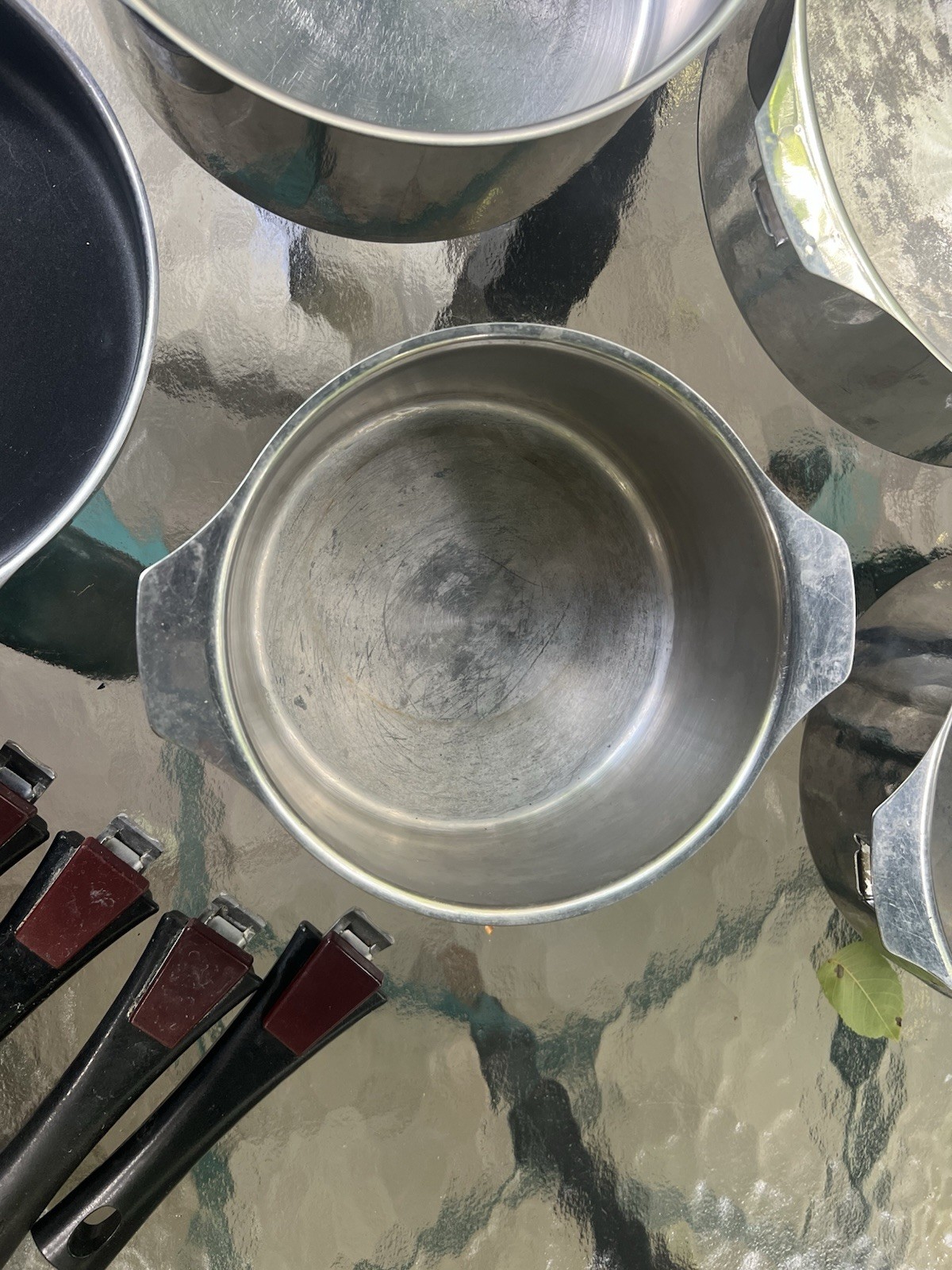TRIPLINOX 11 Piece Pots Pan Removable Handles 18/10 Stainless Steel France 1 Lid