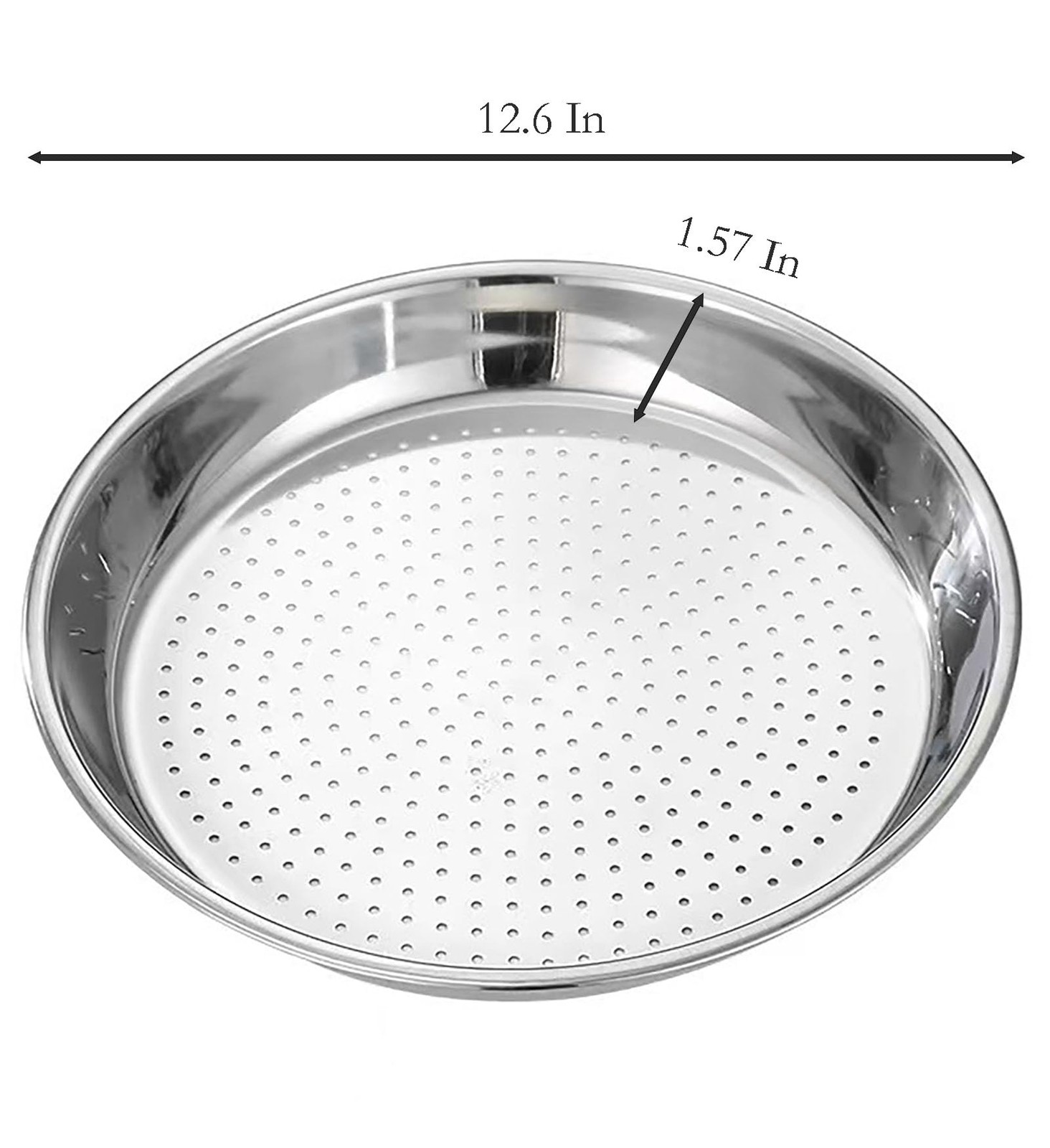 Steamer Plate 2 PCS 12.6 Inch Round Stainless Steel Steaming Net L Food Cooking
