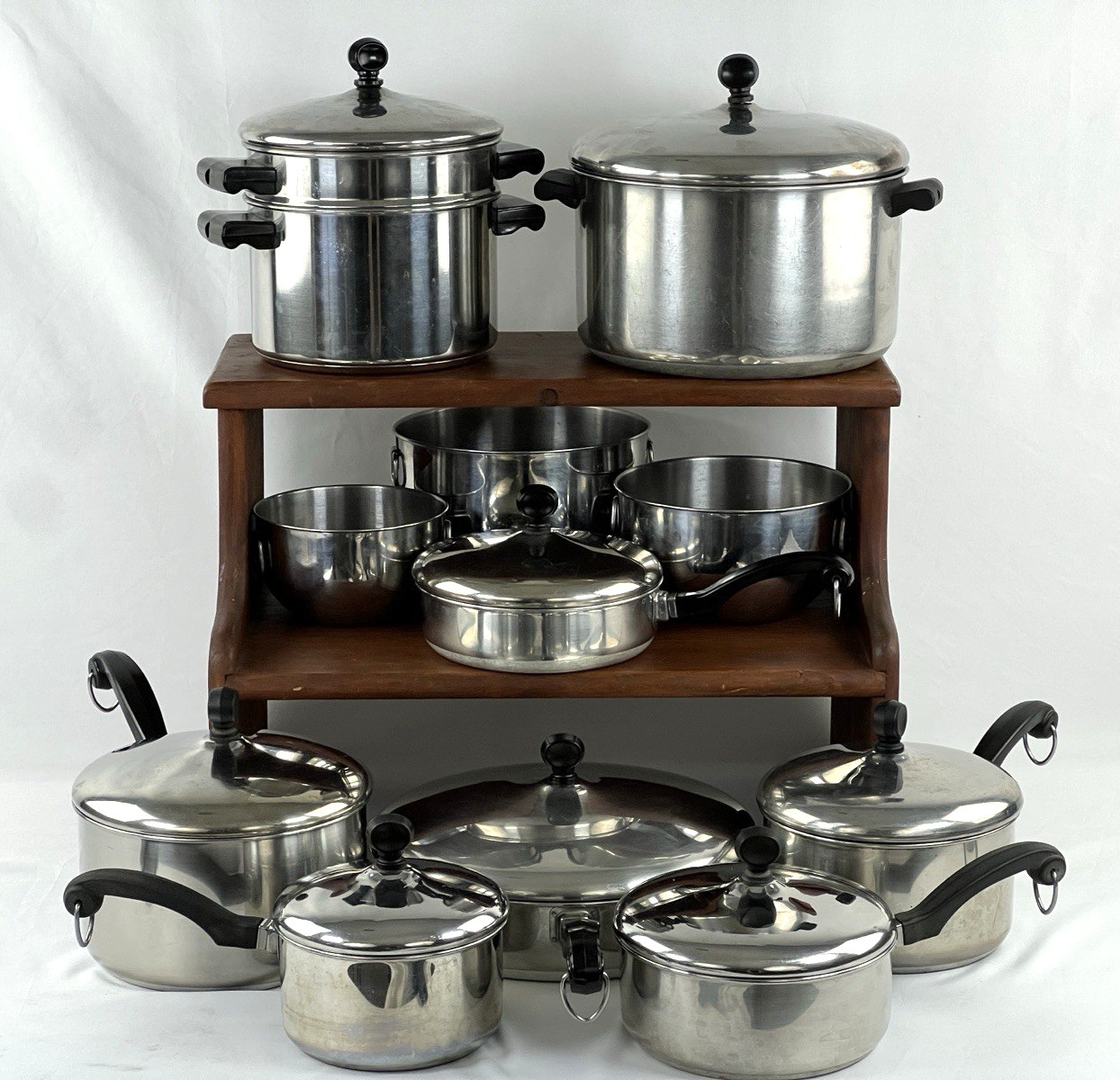 Vintage Farberware Set of 20 Pieces Stock Pots Sauce Pans Frying Pans Steamer