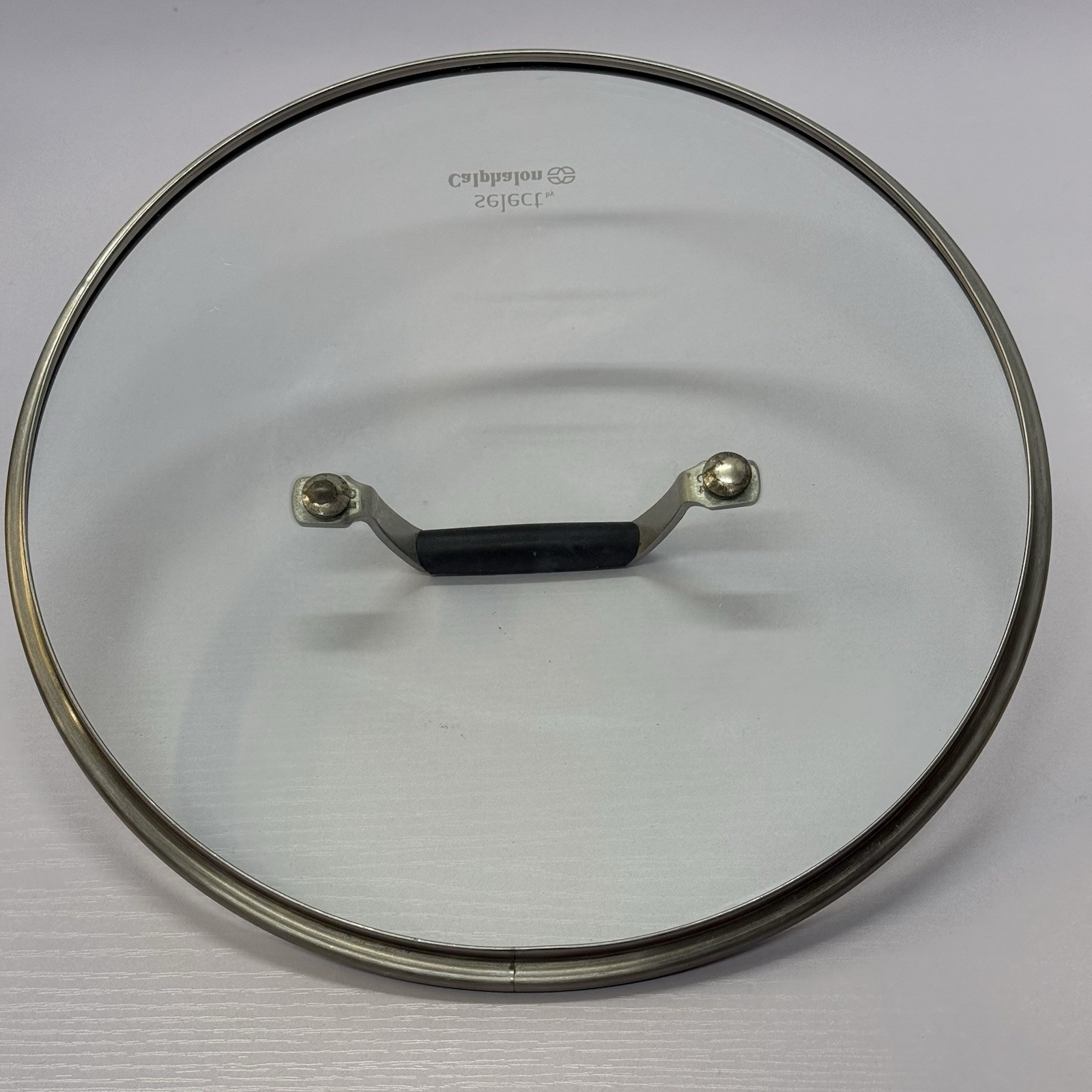 Select By Calphalon Glass Stainless Steel Lid 10” OEM Actual ID9-3/4″ OD 10-3/8″