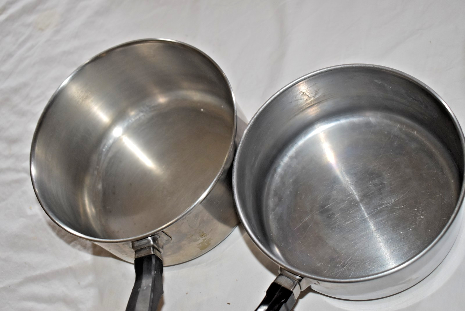 5 pc. FARBERWARE 1 1/2 qt + 2 qt DOUBLE BOILER + SAUCEPAN Pan POT & 2 Lids USA