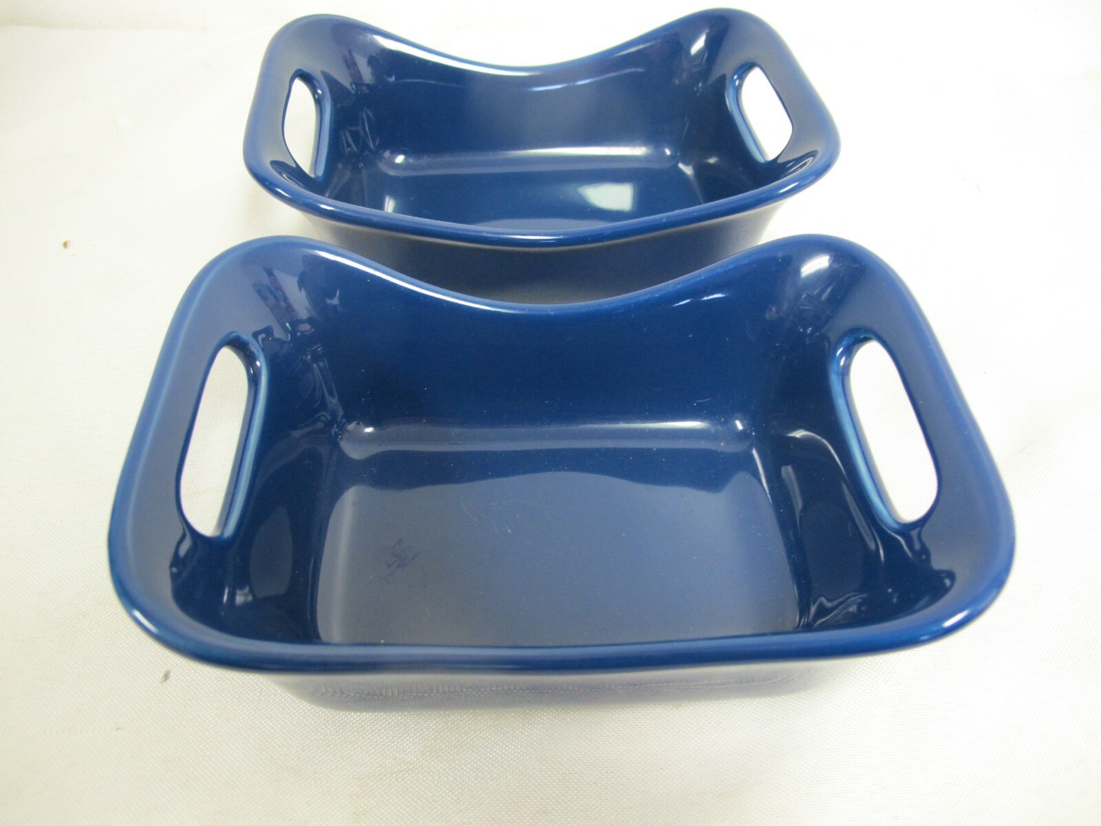 (2) Rachael Ray Cobalt Blue Individual 12 oz. Stoneware Casserole Baking Dish