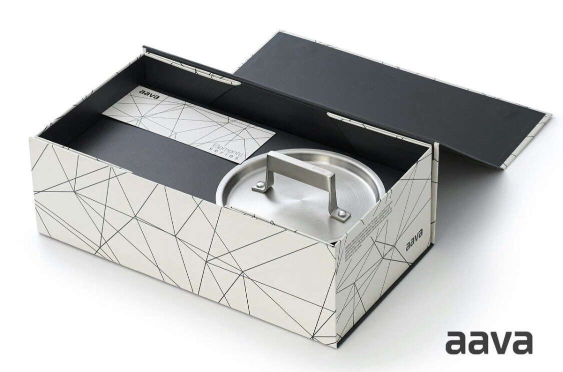 Aava Elements Stainless Steel Saucepan With Lid NEW In Box MSRP $650