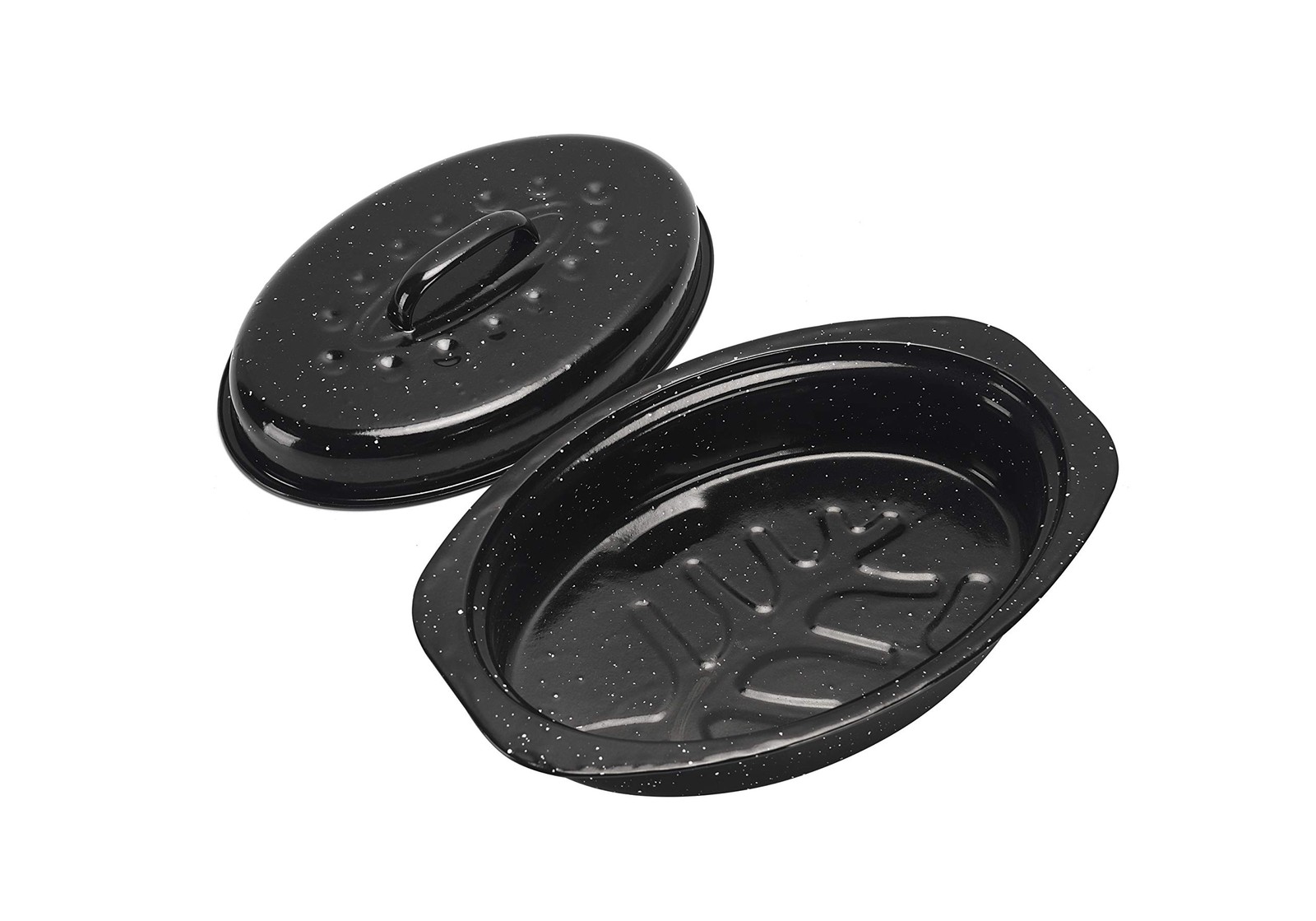 Covered Oval Roaster, 13 inches, Black