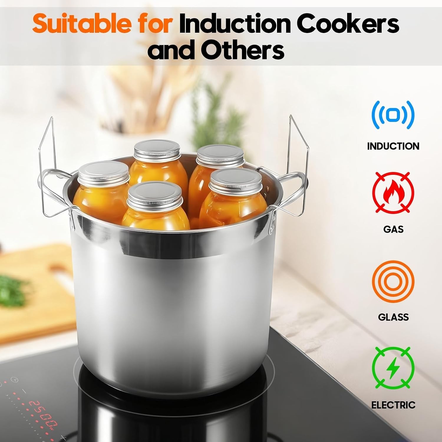 Stainless Steel Canning Pot with Rack and Lid, Large Water Bath Canner, Full …