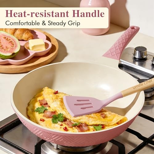 Pots and Pans Set Non Stick, 26PCS Nonstick Cookware Set, Induction Cook Pink