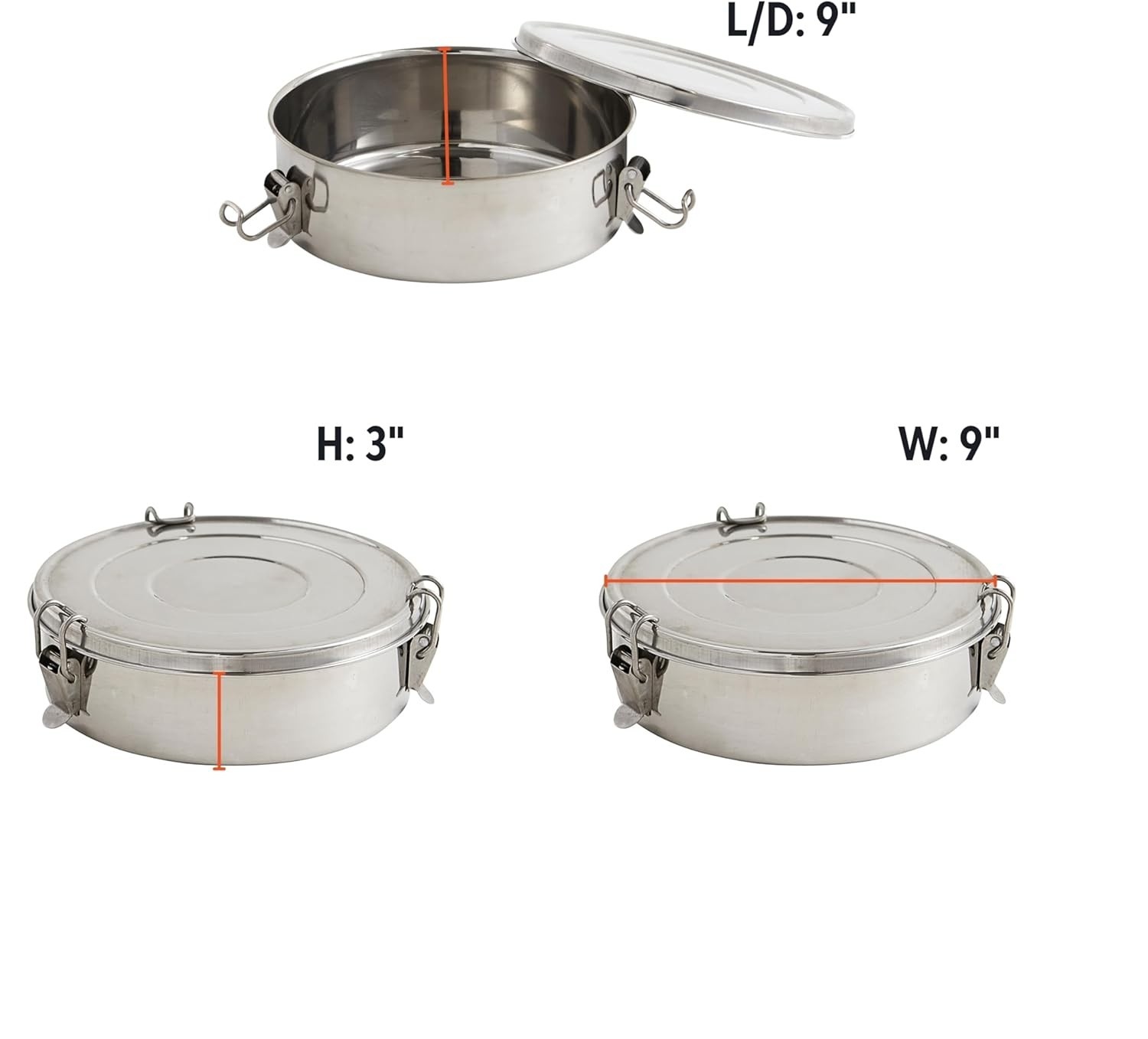 Molde Para Flan De Acero Inoxidable Redondo Con Tapa 8.3” Molde Metálico Plata.