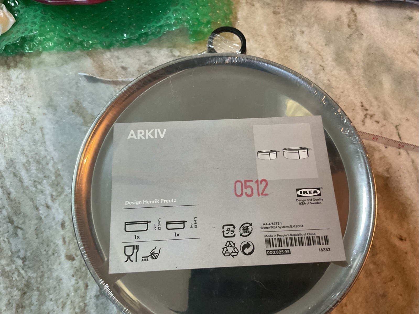 IKEA ARKIV Set of 2 Metal Pots with Lids 7 Cm and 6 Cm Stainless Steel New NIB