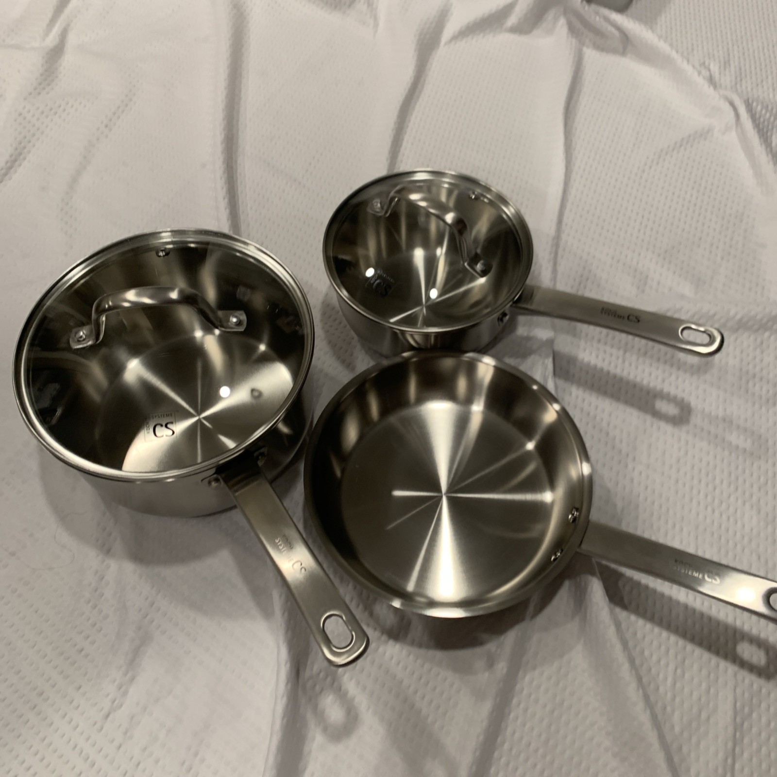 KOCH SYSTEME CS Stainless Steel Sauce Pan with Lid, 1QT & 2QT & 3QT Stainless