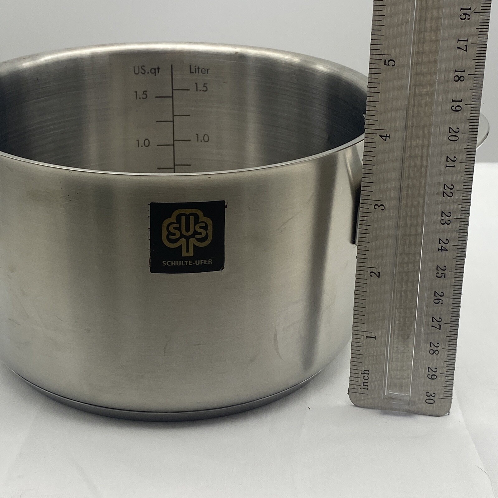 SCHULTE-UFER Stainless Steel 18/10 Silver 1.5 qt / Liter Measuring Pot JH1110