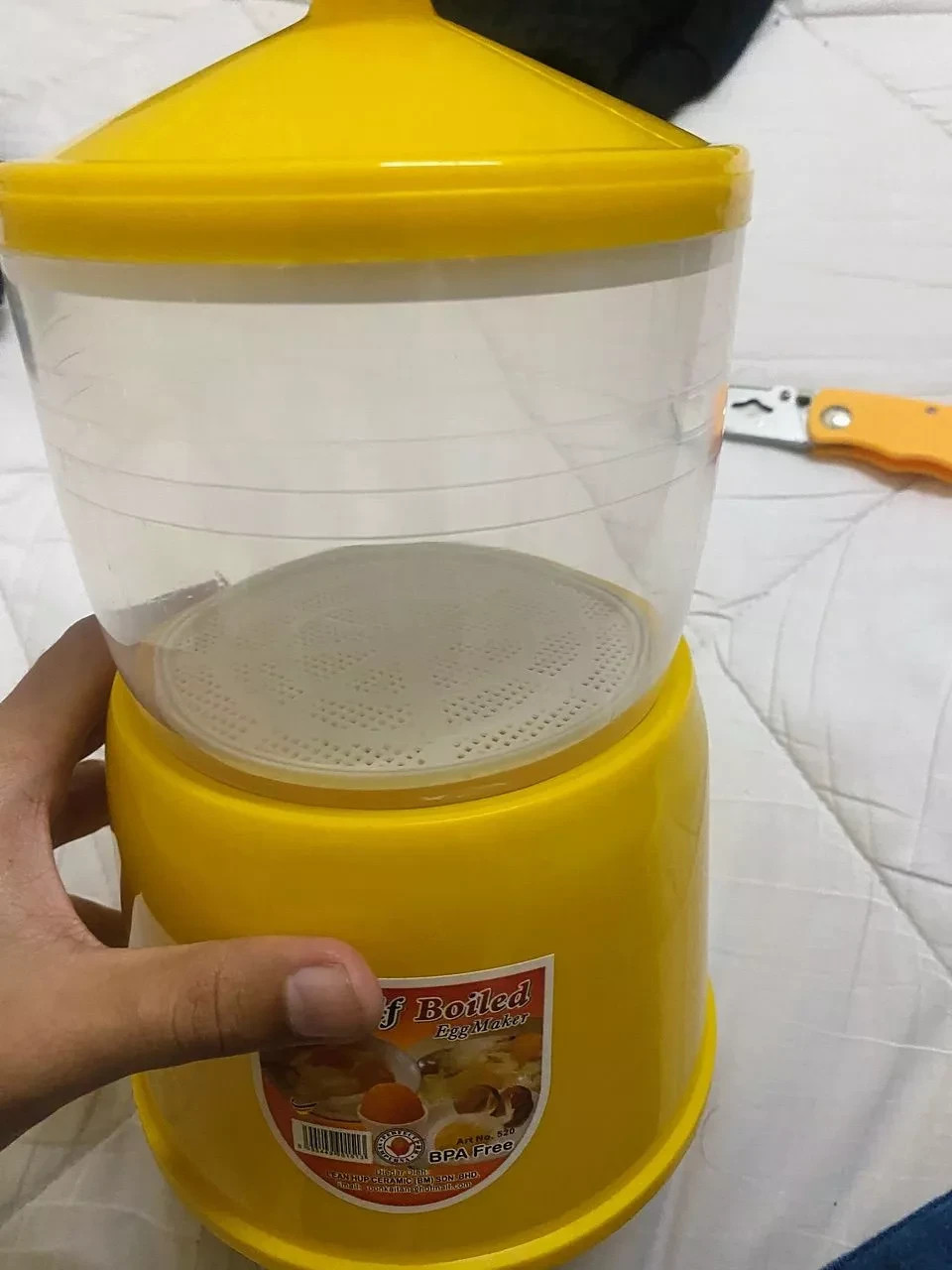Half Boiled Egg Maker Malaysian Recipe Original Made in Malaysia Yellow Color