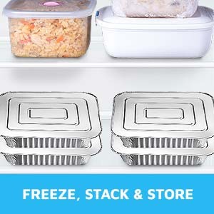 Half-Size Aluminium Foil Lids | [50 Pack] | Fit for 9×13 Roasting Pans |