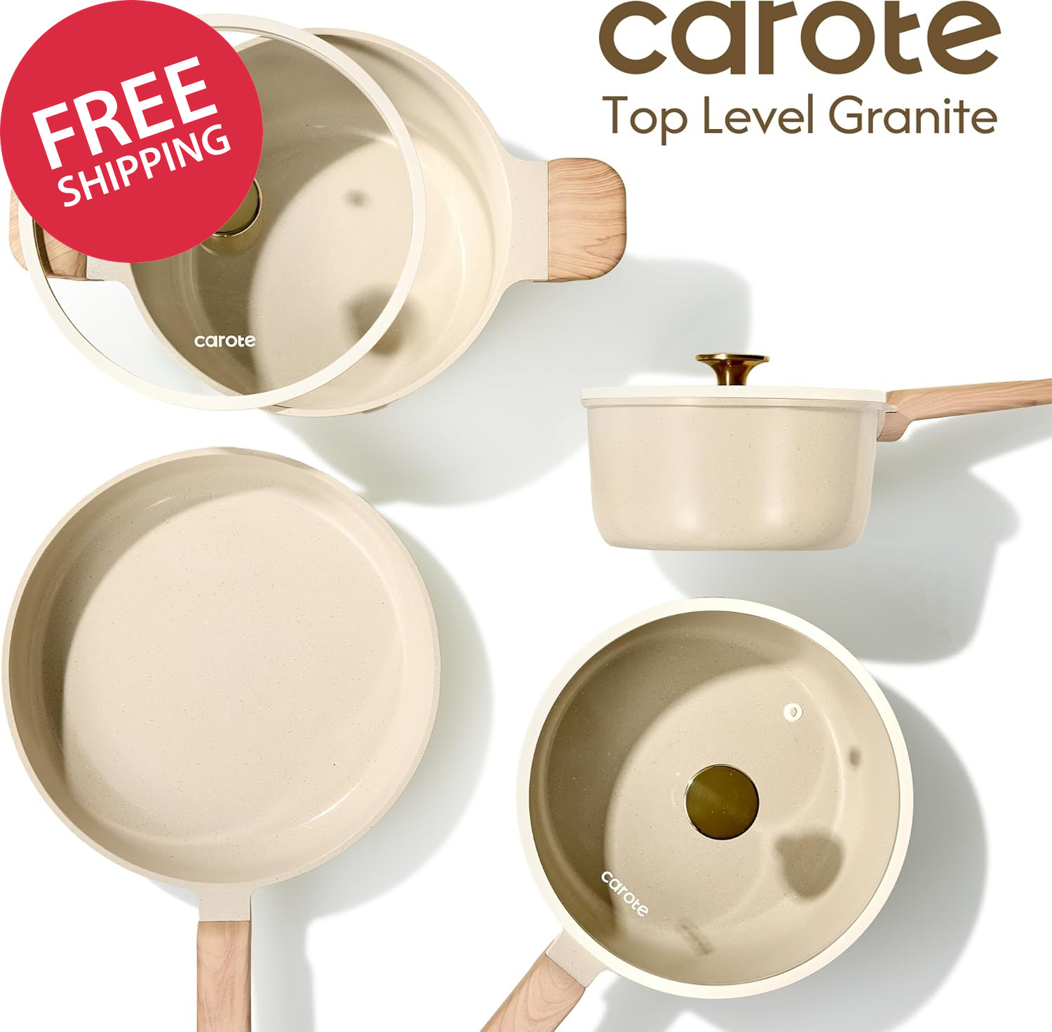 14 Pcs Pots and Pans Set Non Stick Ceramic Cookware Set Non-Toxic Kitchen