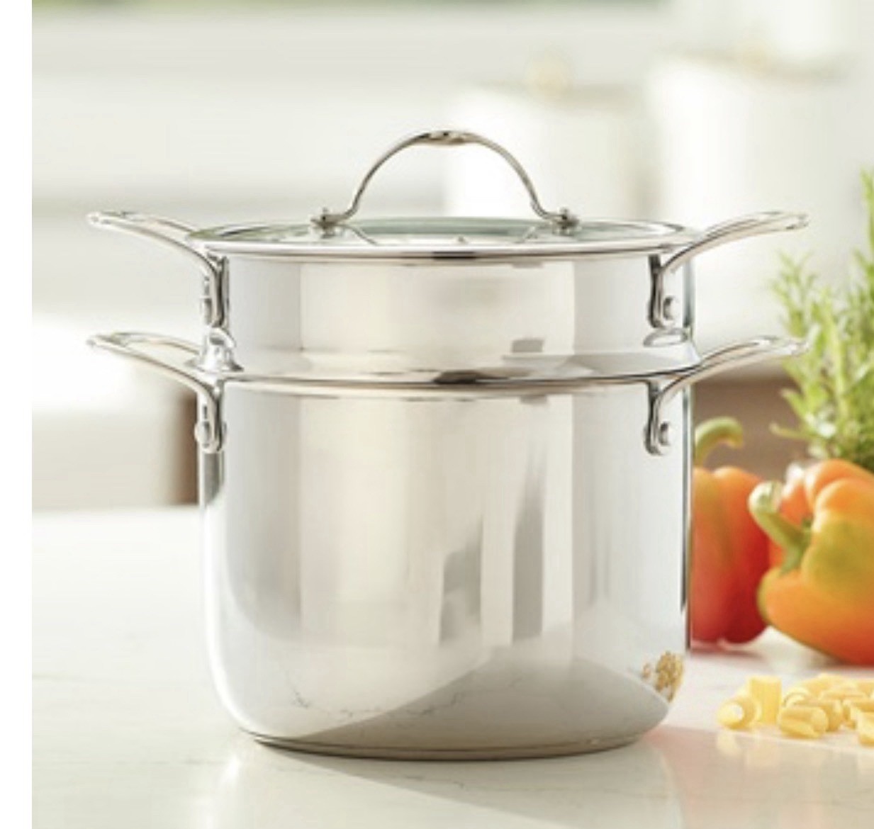 Princess House Heritage Signature 6Qt Stockpot w/ Steamer Basket & Lid 10646