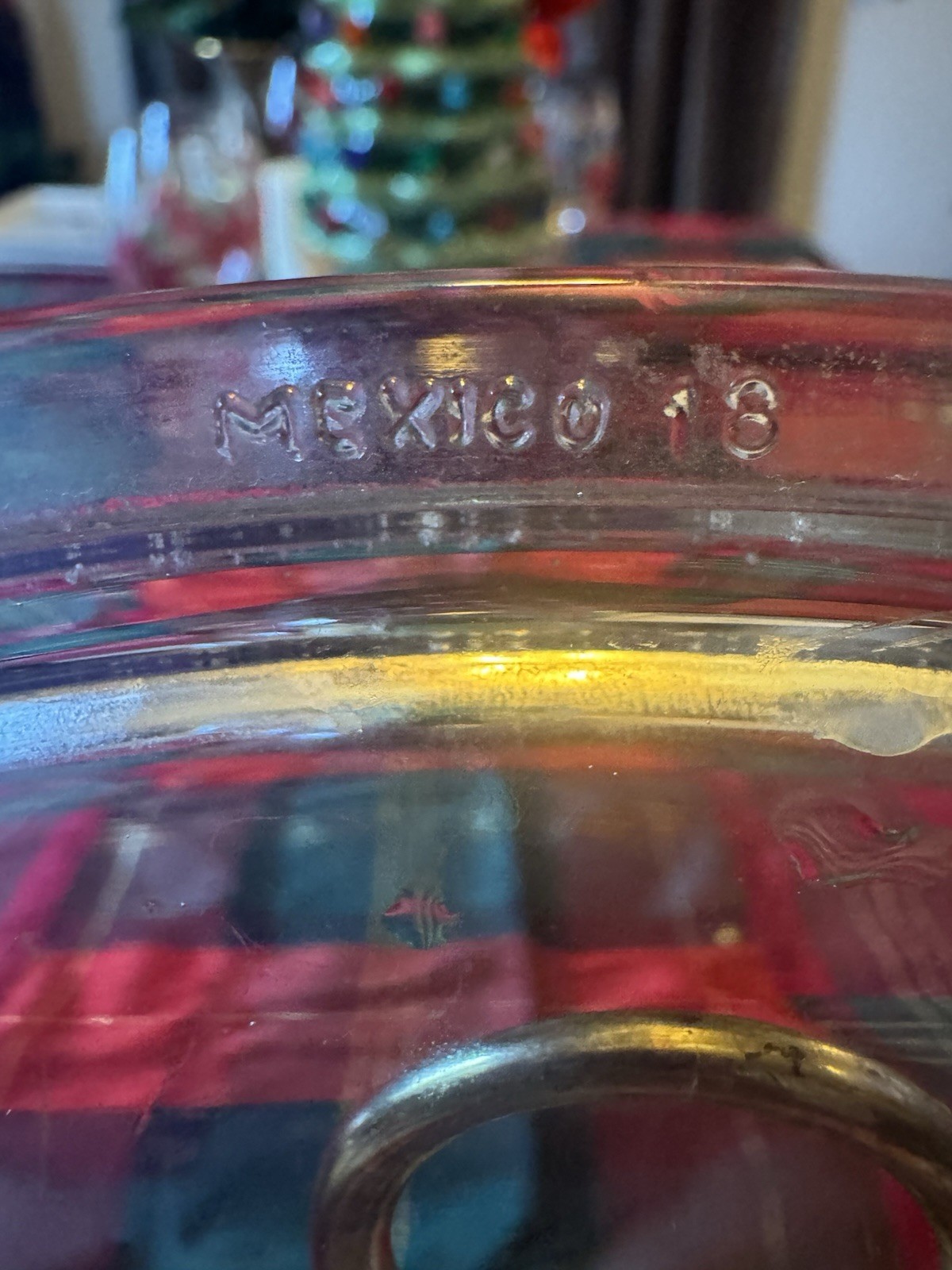 Mexico 9 Glass Lid 11 1/2 inches inside diameter and 12 1/4 outside diameter