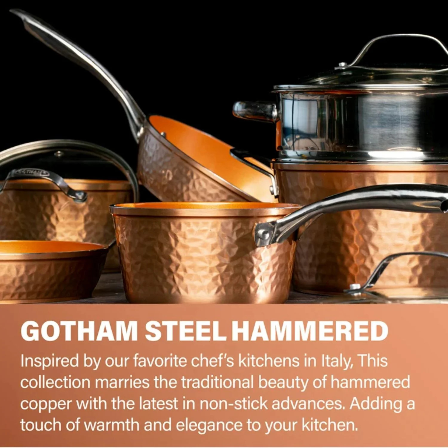 Gotham Steel Hammered 15pc Set