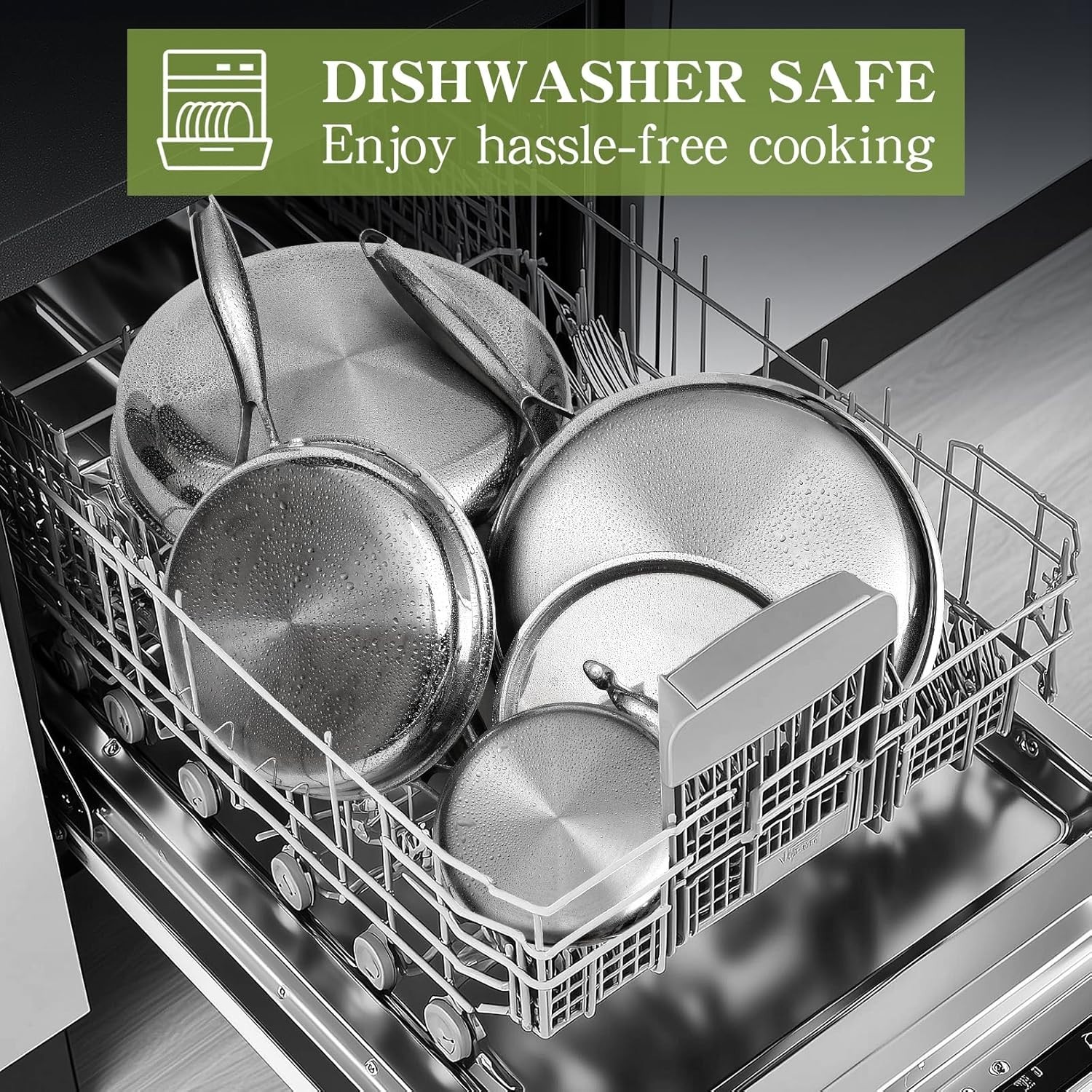 12-Piece Triple Ply Stainless Steel Cookware Set – Induction & Dishwasher Safe