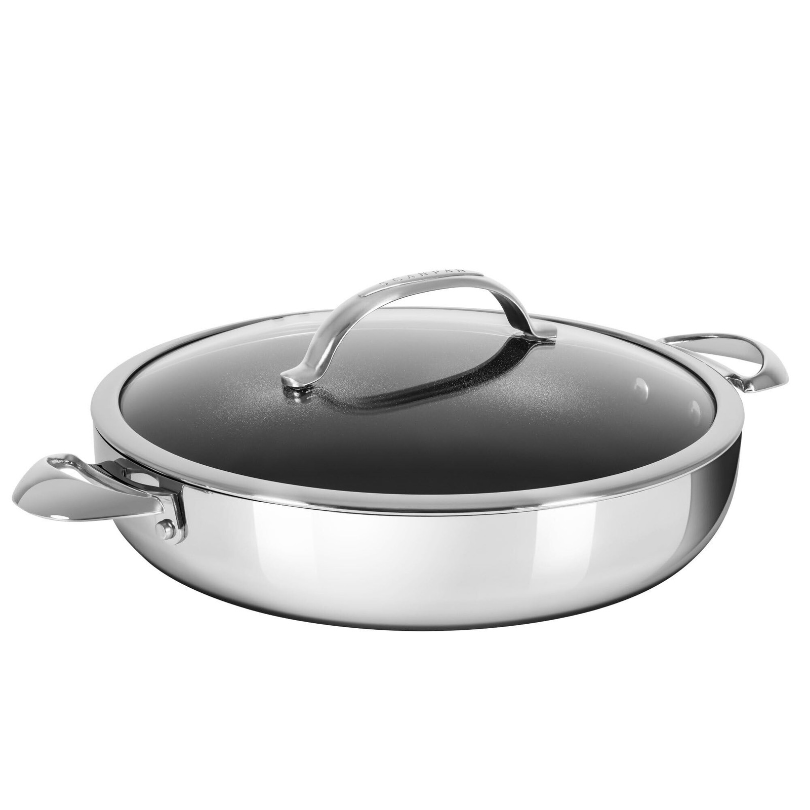 ScanPan Stainless Steel-Aluminum HaptIQ 12.5-Inch Covered Chef Pan