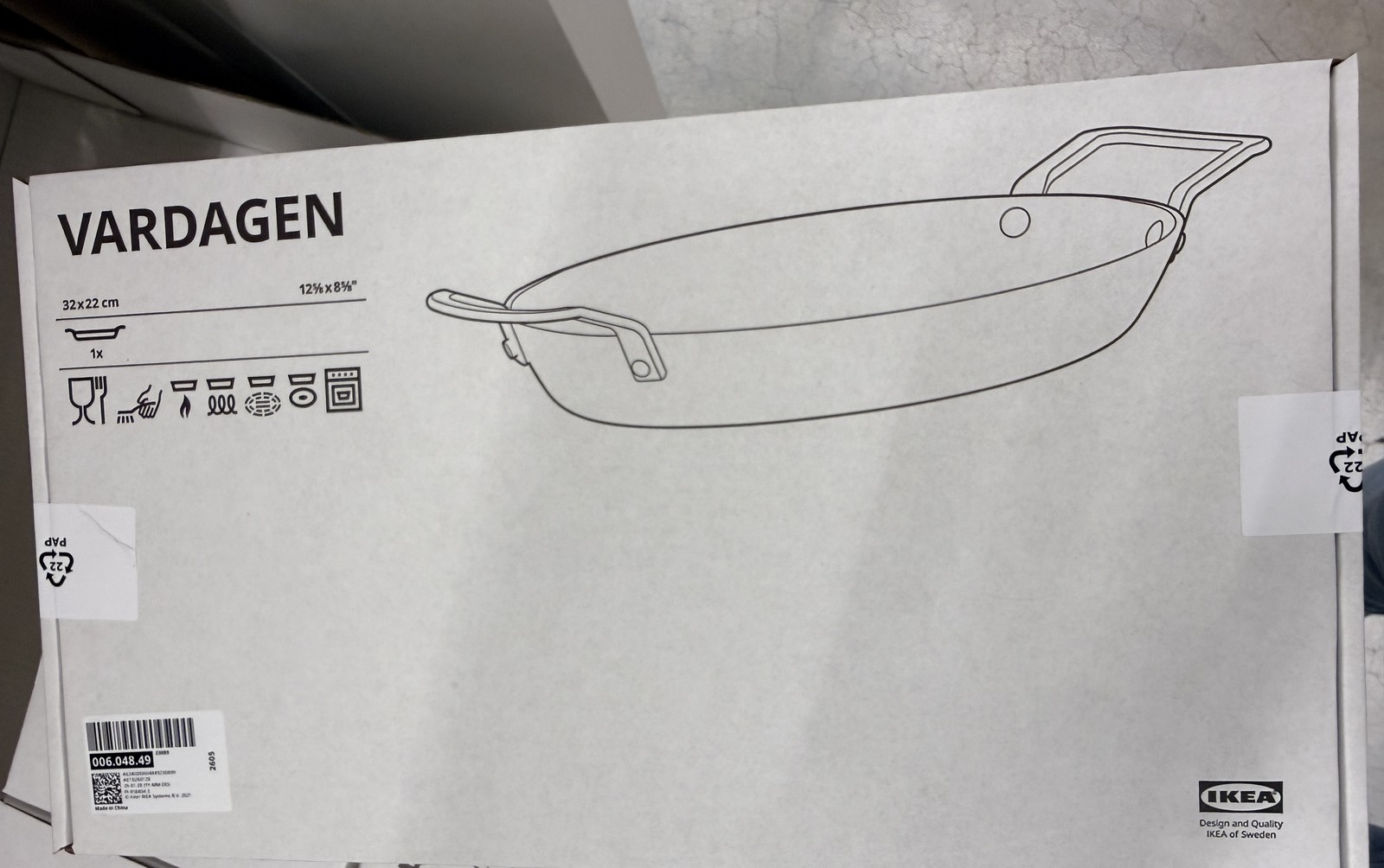 IKEA VARDAGEN Roasting Pan Oval Carbon Steel 12 5/8×8 5/8″ 006.048.49