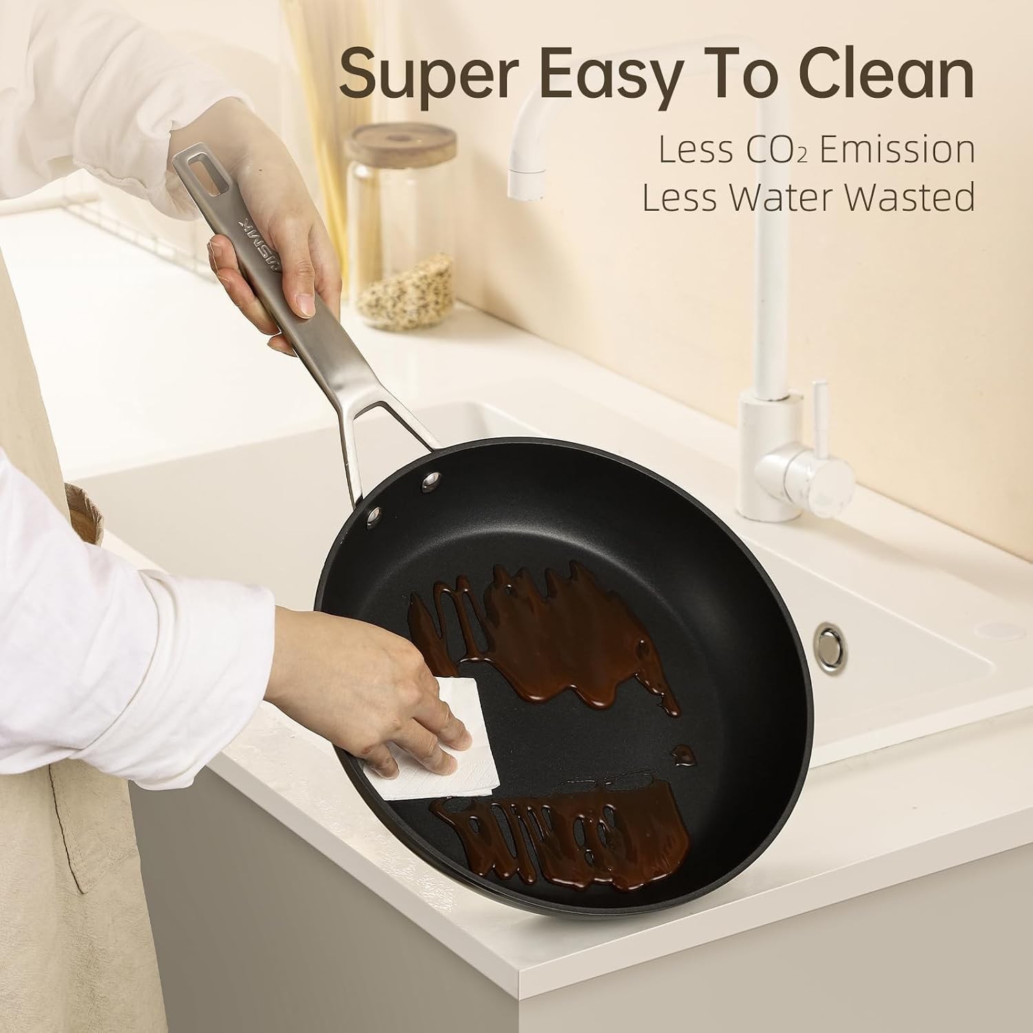 10 Inch Frying Pan Nonstick with Lid, Induction Fry Pan with Lid, Titanium an…