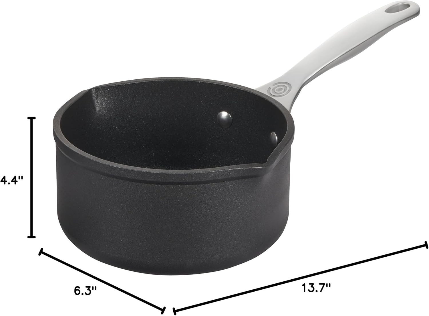 Toughened Nonstick Pro Open Saucepan with Double Pour Spouts, 1.7 qt.