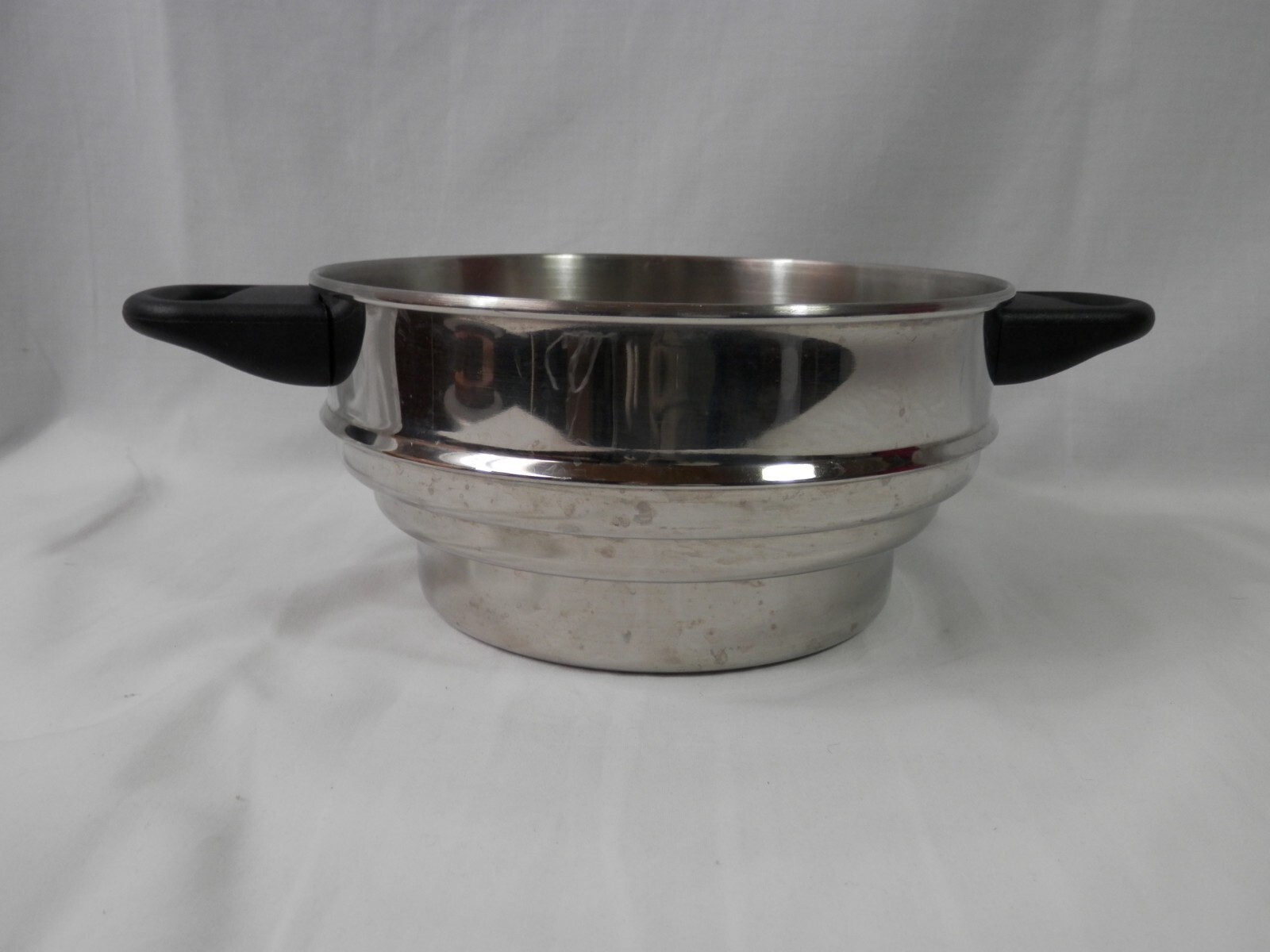 Stainless Steamer Pan Insert Stay cool handles fits 6-8 inch pans