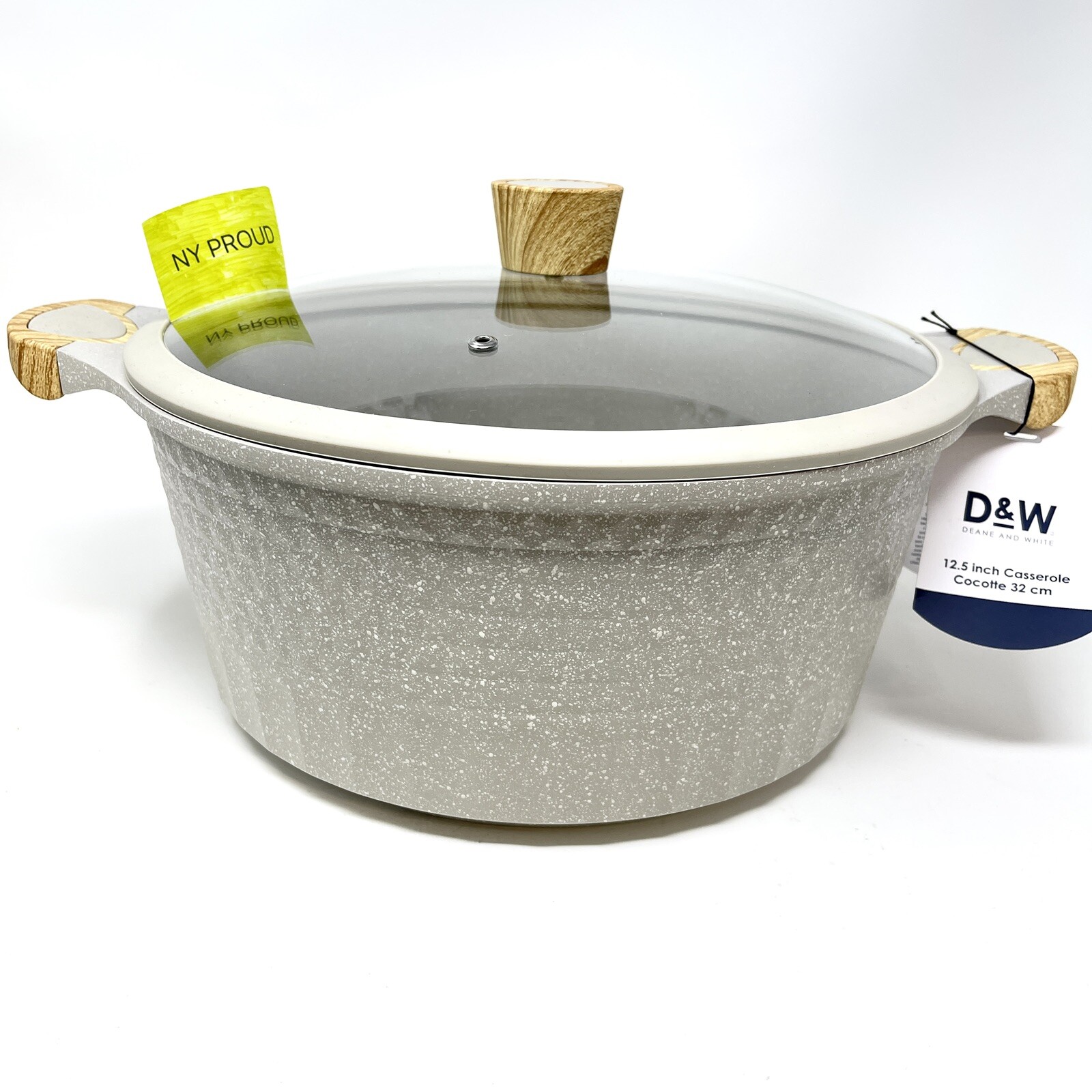 D&W Cookware Casserole Stock Pot Nonstick With Lid 10 Quart, 12.5” DIAMOND CUT