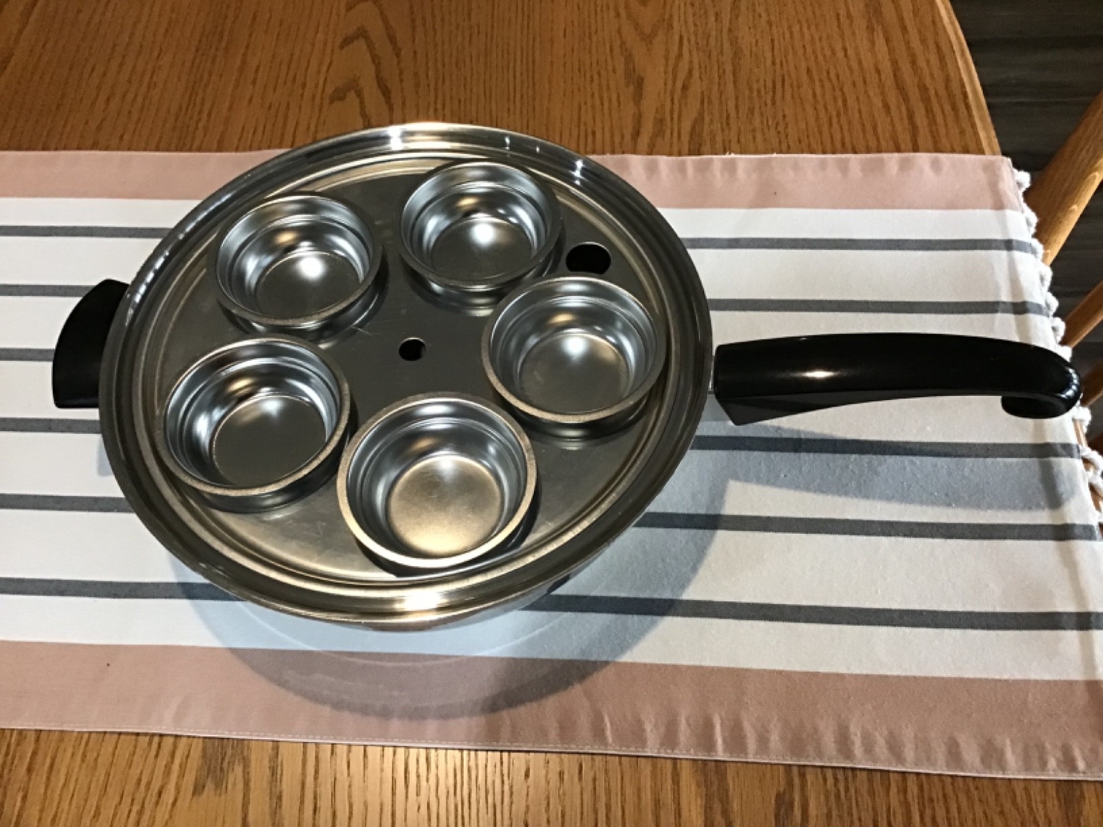 Vtg Seal-O-Matic Thermium Multi-Plex 11” Steel Skillet W/Dome Lid & Egg Poacher