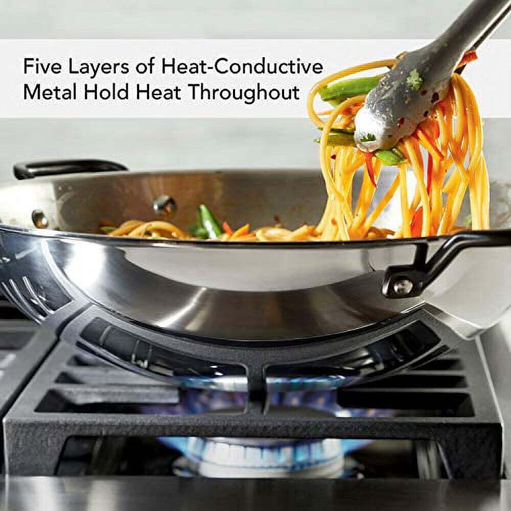 WOK KITCHENAID COOKWARE 15″ STAINLESS STEEL 5-PLY CLAD PAN INDUCTION FLAT BOTTOM