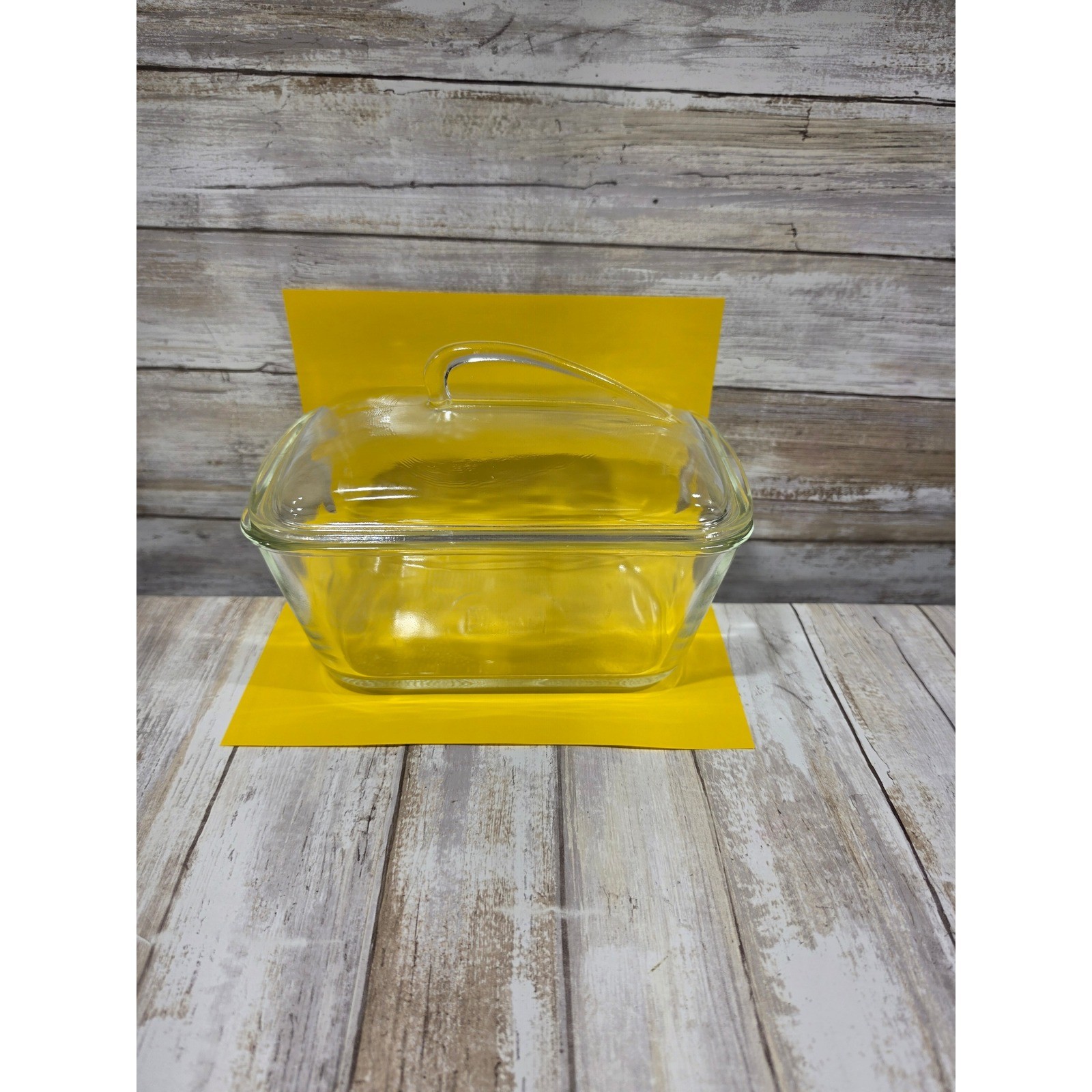 Vintage Glasbake Clear Glass Rectangular Casserole Dish with Lid J-805 1 1/2 QT