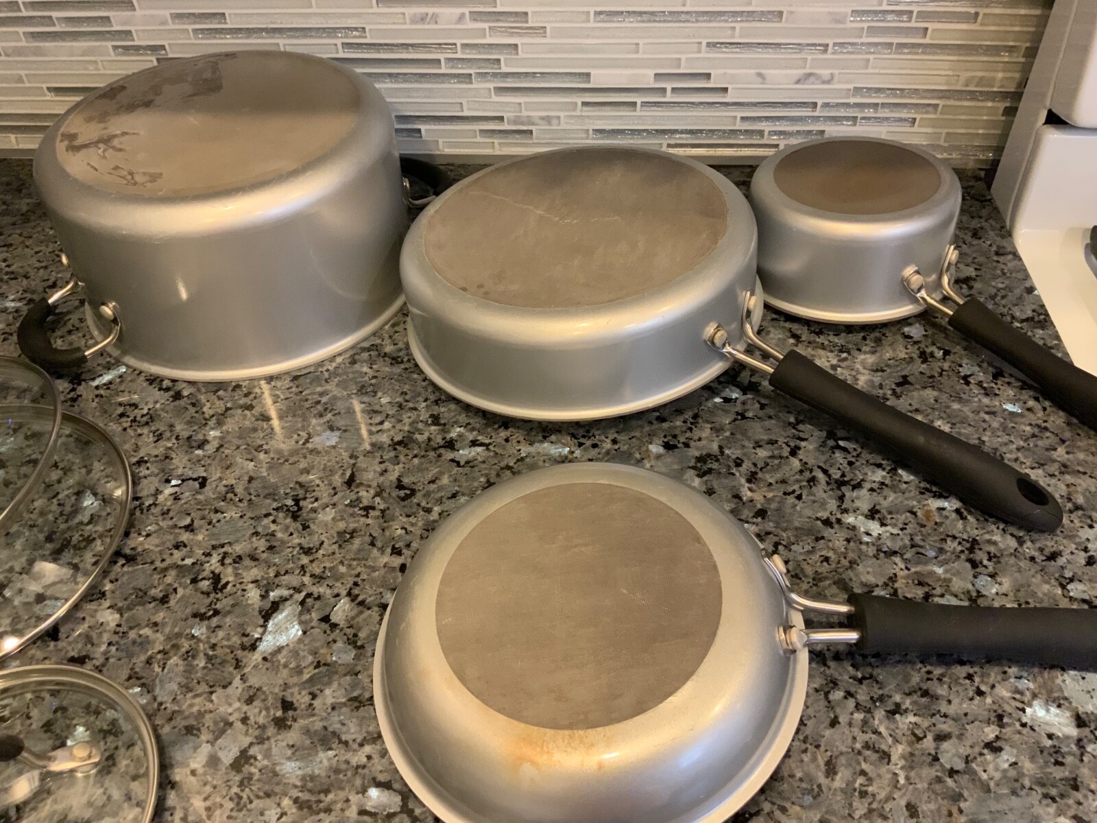 Cuisinart 8 PC Stainless Steel Cookware Set Light Silver WITH WHITE ENAMEL