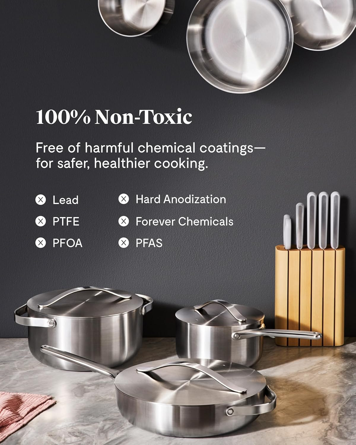 6.5 Qt Stainless Steel Dutch Oven – 5-Ply, Oven Safe & Non-Toxic Cookware