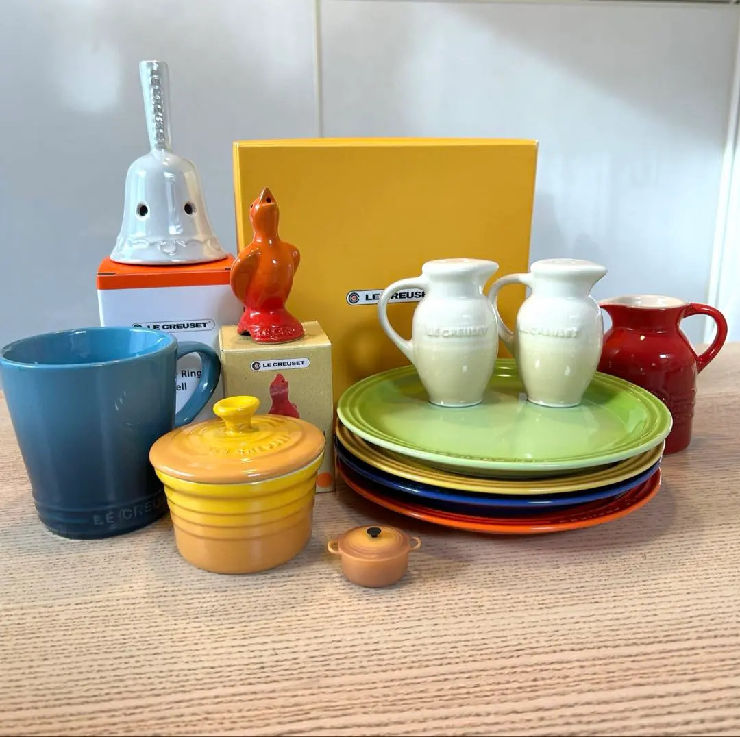 Le Creuset Dish Plate Salt & Pepper Magcap Ramekin Mixed Set 12 Pieces Japan