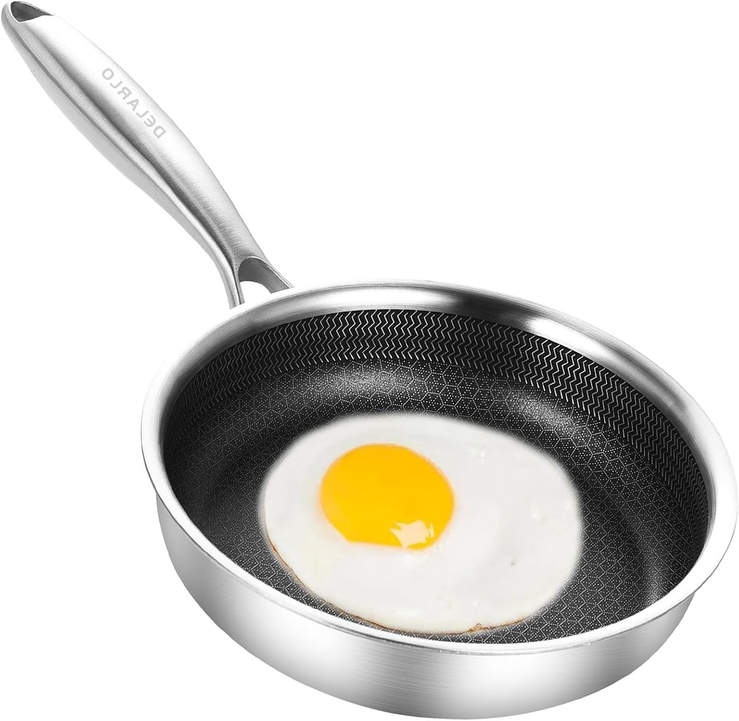 Tri-Ply Stainless Steel 5.5 Inch Omelet Pans, Small Frying Pan Compatible