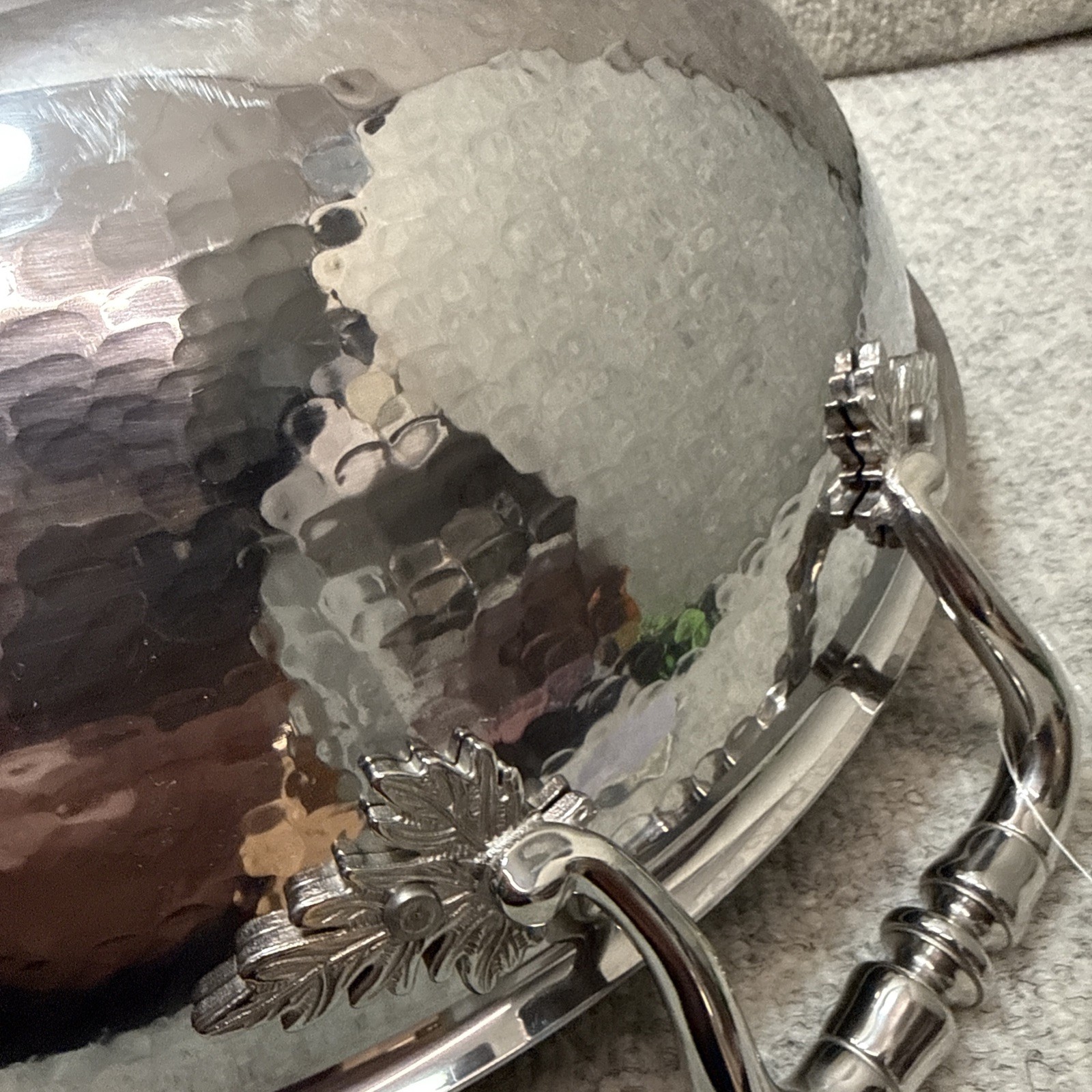 ruffoni Multi Clad Stainless Steel Hammered WOK New Lg 15.75 In Open