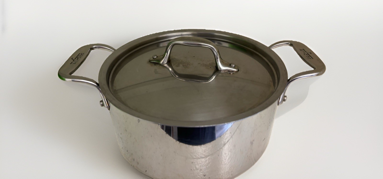ALL CLAD Stainless Steel Nonstick 3 Qt Casserole Stockpot with Lid Double Handle