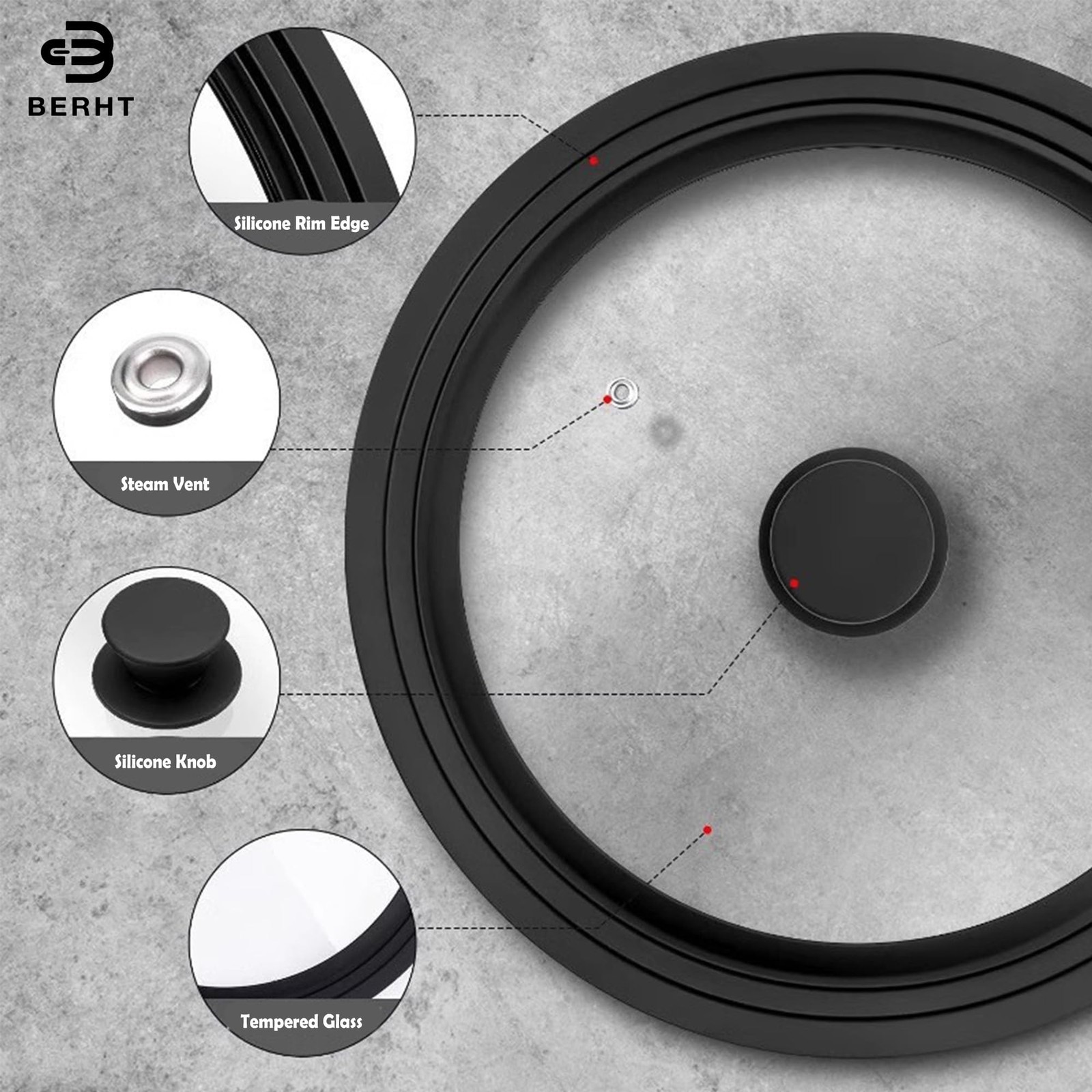 Universal Lid Pots Pans Skillets 11&12&13 inch Silicone Replacement Pan Pot Lids