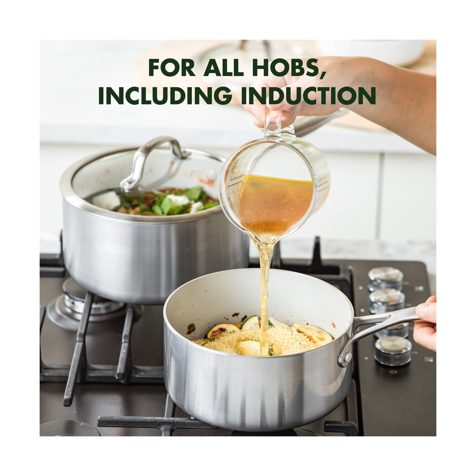 GreenPan Venice Pro 10 Piece Cookware Set, Stainless Steel Non-Toxic PFAS-Fre…