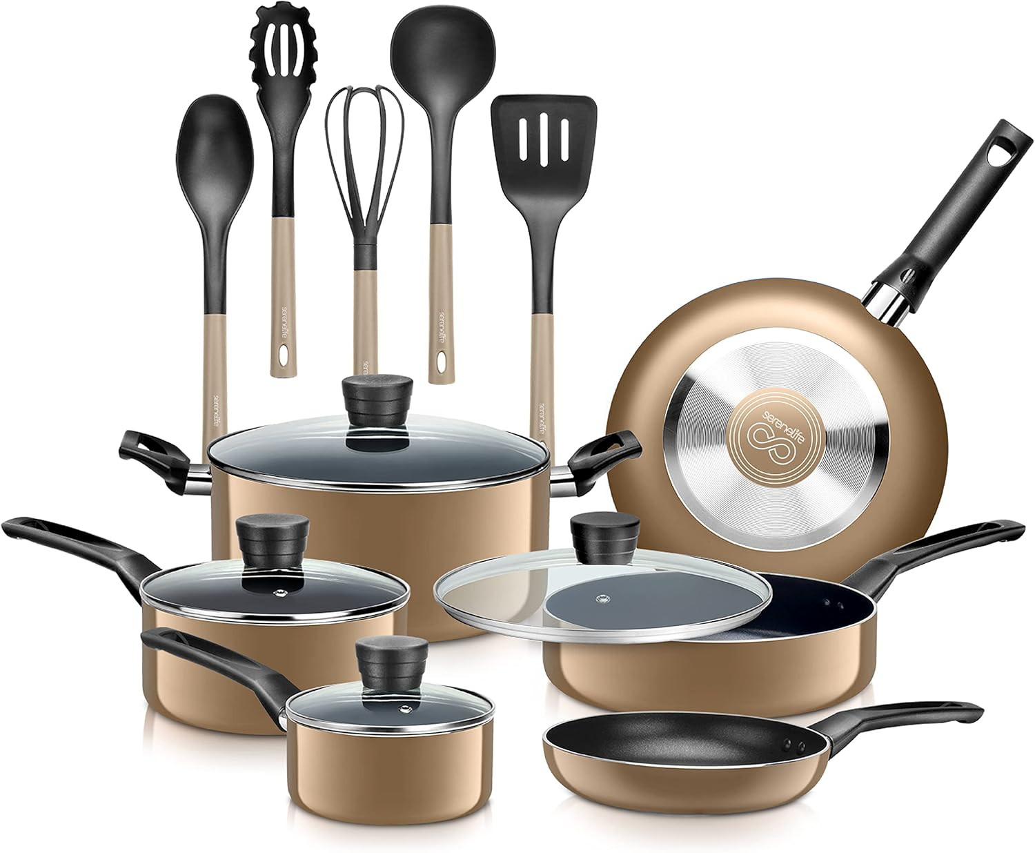 Kitchenware Pots & Pans Basic Kitchen CookwareBlack Non-Stick Coating Inside Hea