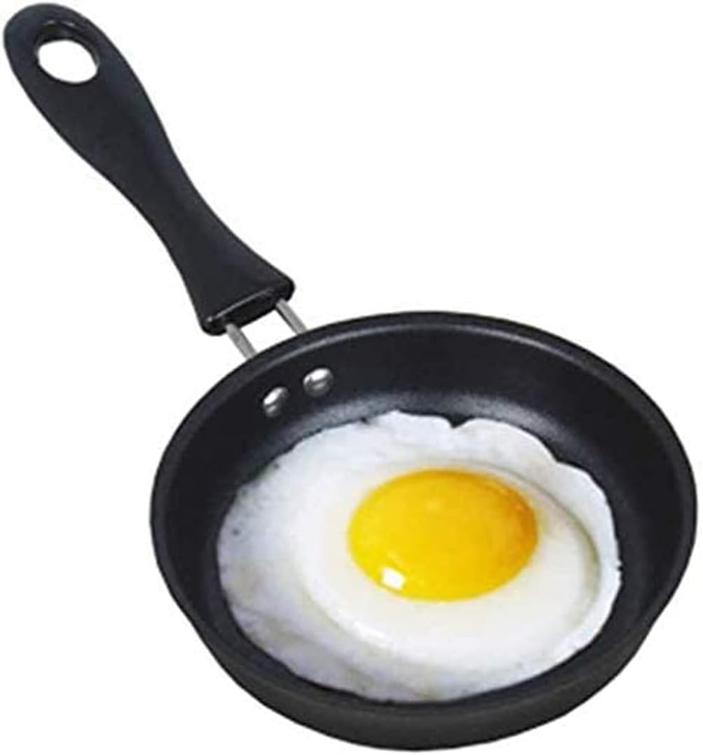 Portable Non-Stick Frying Pan – 4.7 Inch Cast Iron Egg Skillet for Quick Meals