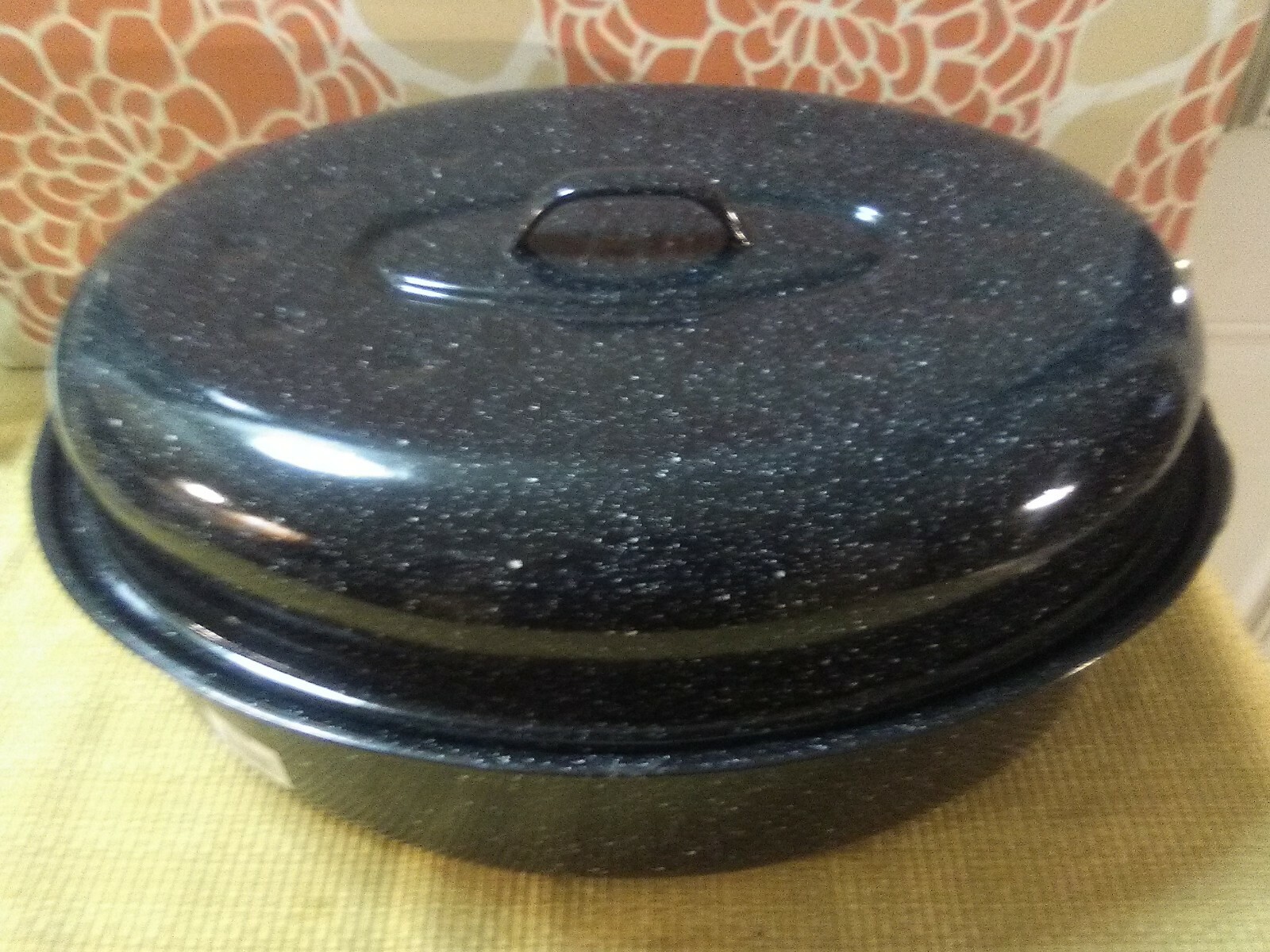 New Granite Ware ® 15 lb. Covered Roaster 18″ x12″ x71/2″ Serves 12 Ceramic Coat