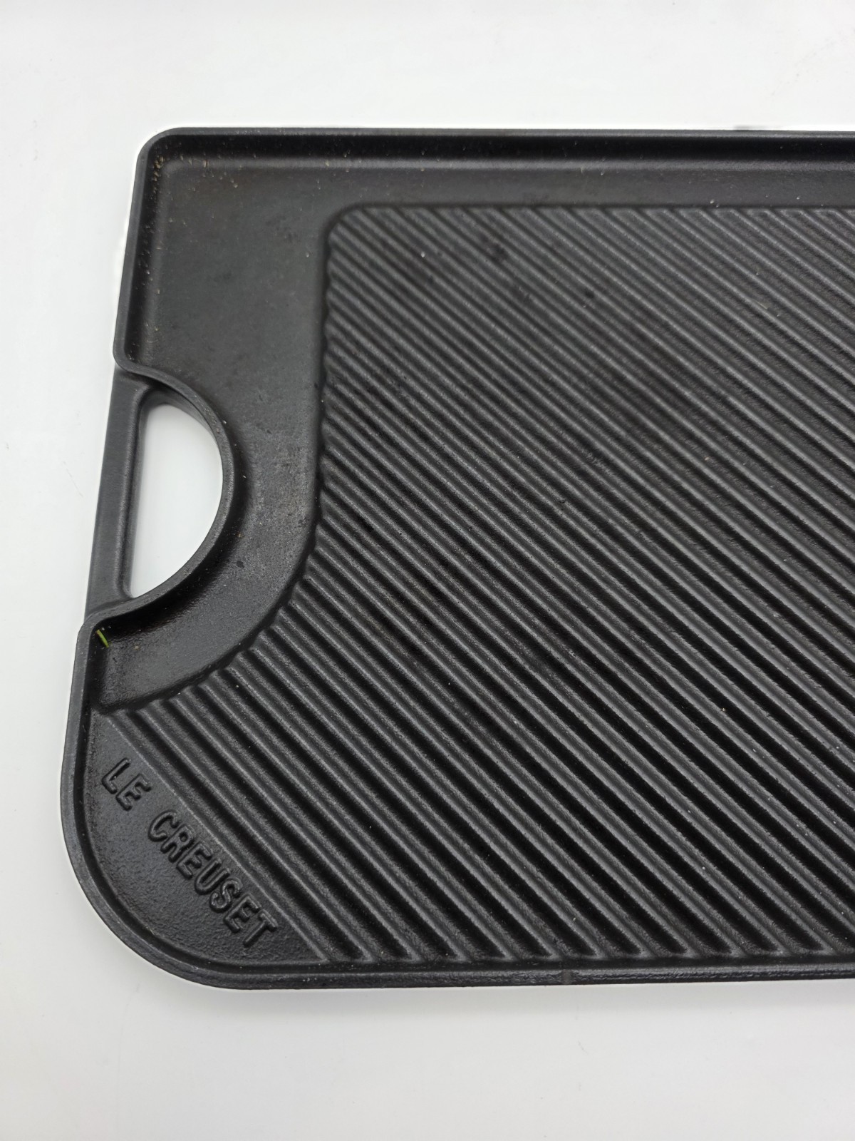 Le Creuset Two Burner Cast Iron 18X9 Pancake Breakfast Griddle Grille Pan Panini